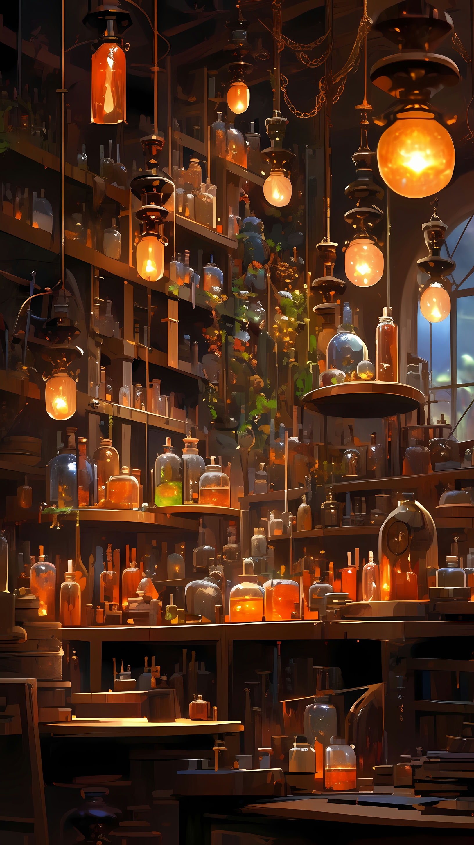 Alchemist\'s Lab: Ancient Alchemist\'s Lab Full of Mysterious Potions and Symbols