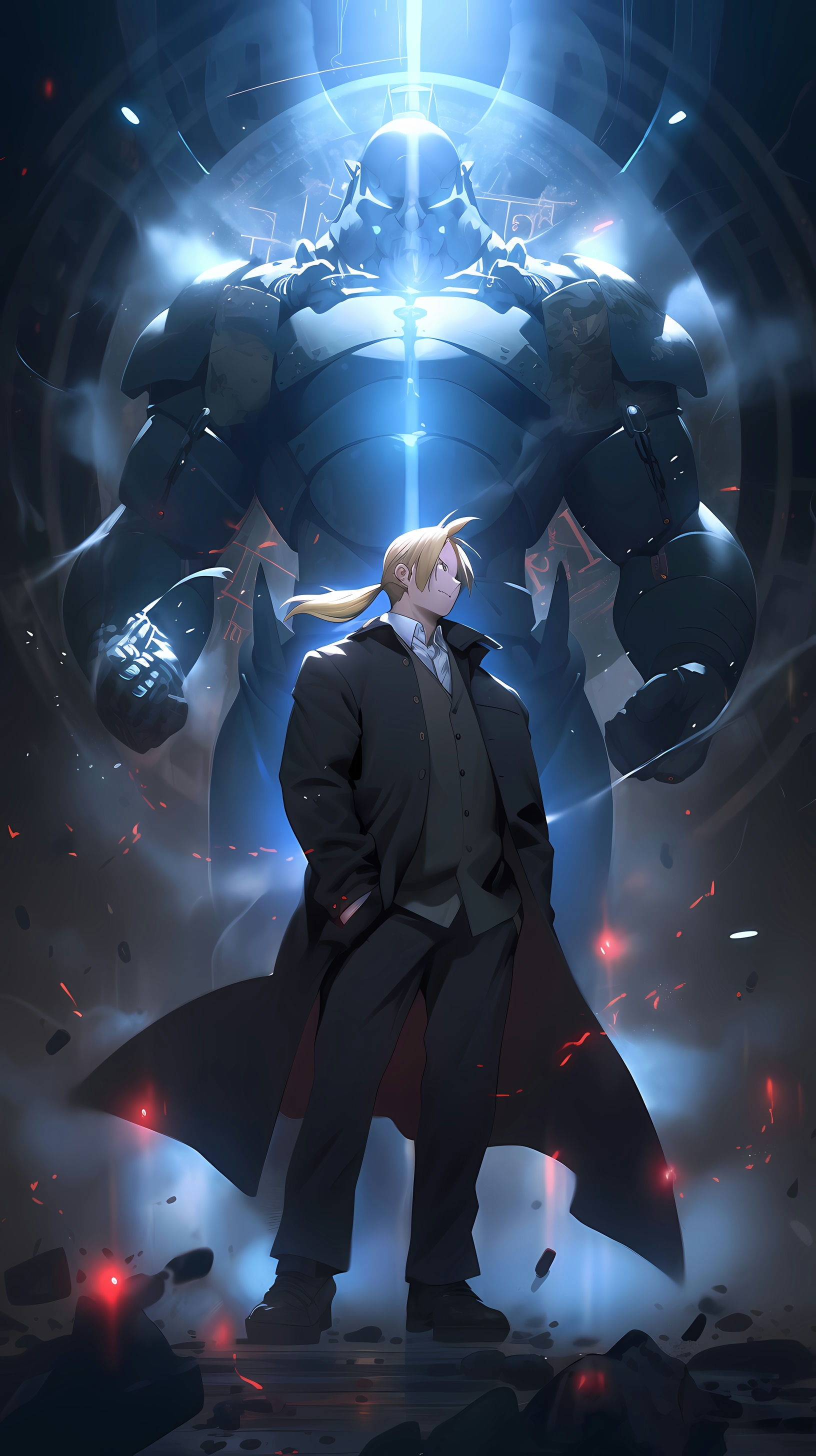 Fullmetal Alchemist: Edward and Alphonse in a Dramatic Alchemy Showdown