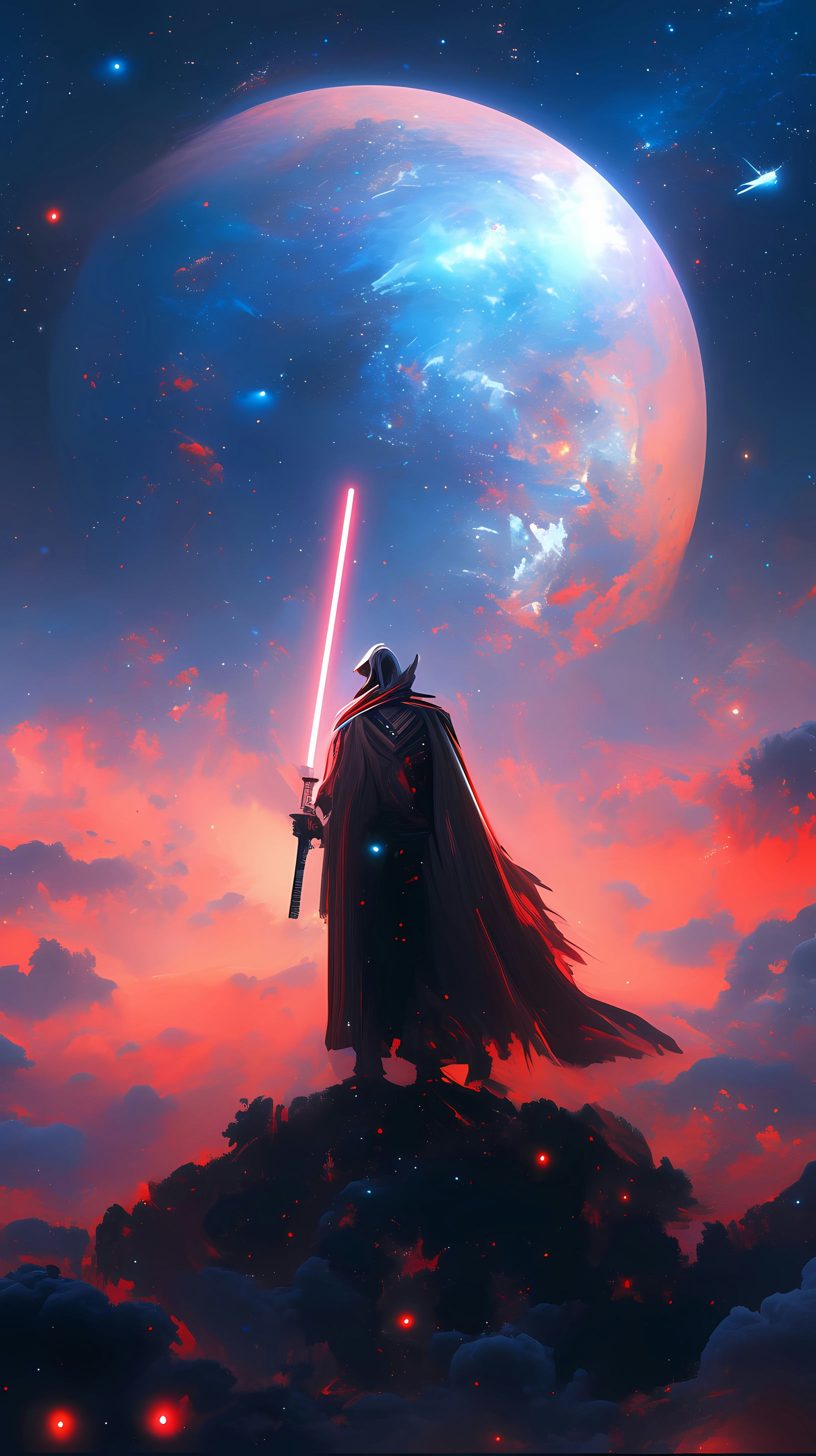 Jedi Knight Overlooking a Galaxy - Star Wars Epic