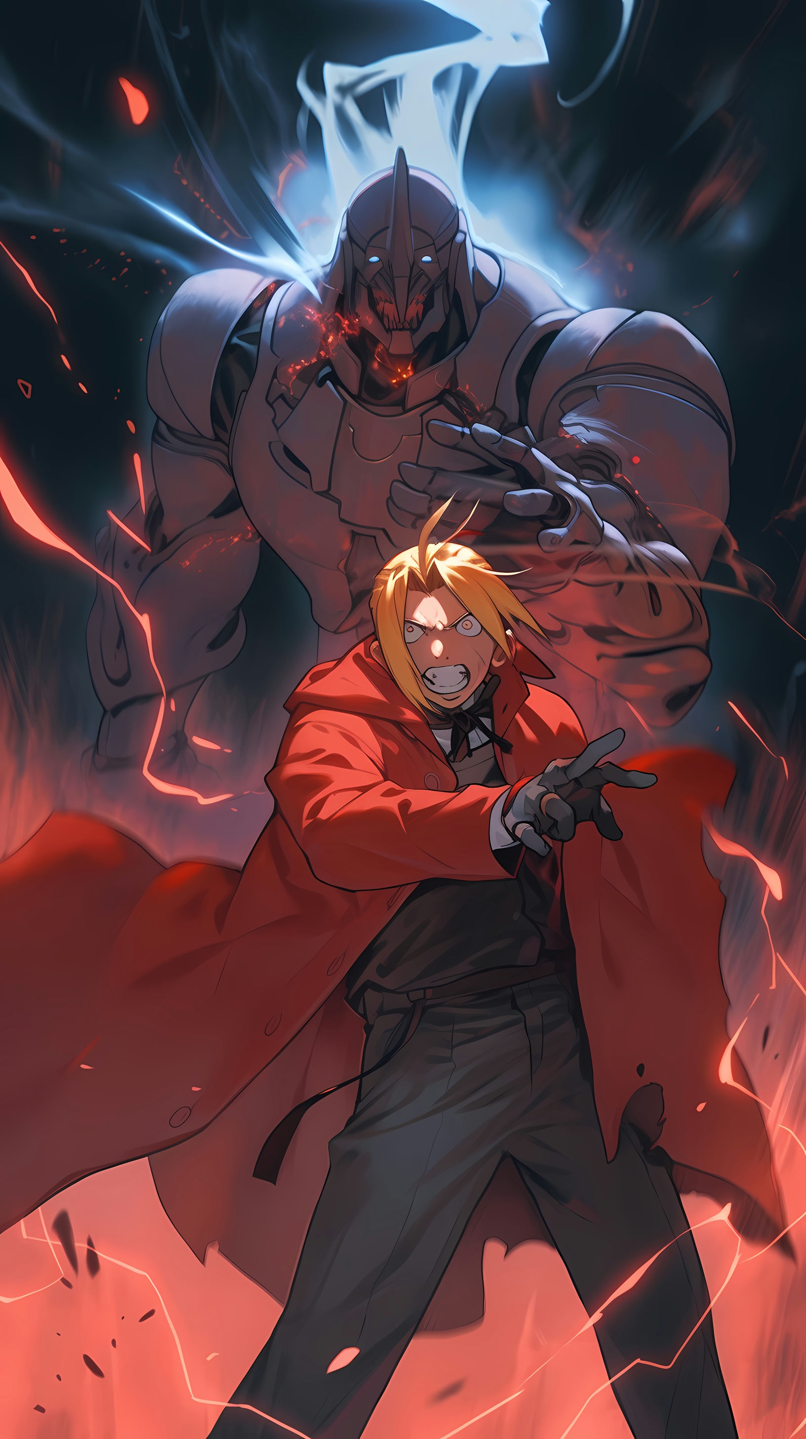 Fullmetal Alchemist: Edward and Alphonse in a Dramatic Alchemy Showdown