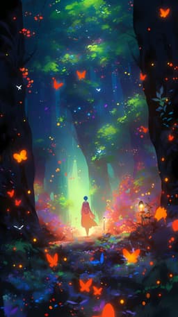 Spirited Away: Chihiro in the Glowing Mystical Forest