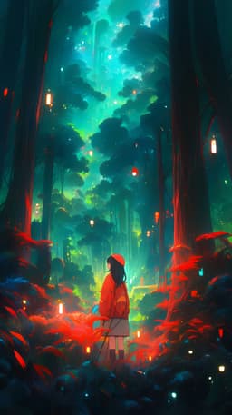 Spirited Away: Chihiro in the Glowing Mystical Forest