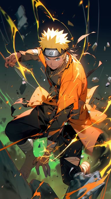 Naruto in Sage Mode: Mystical Anime Pose