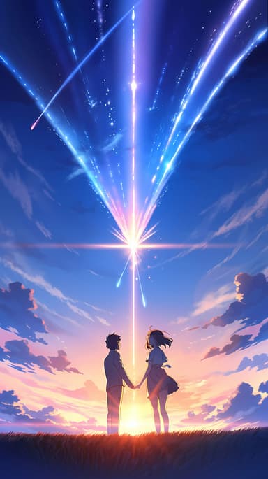 Mitsuha and Taki During the Comet Scene - Your Name