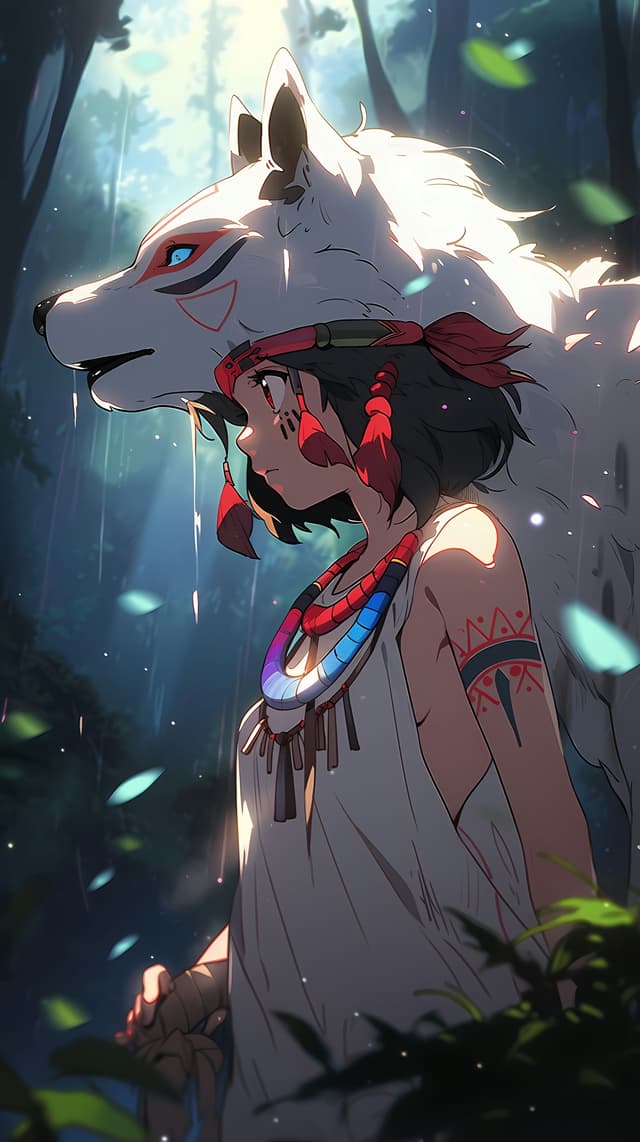 Princess Mononoke in the Mystical Forest wallpaper