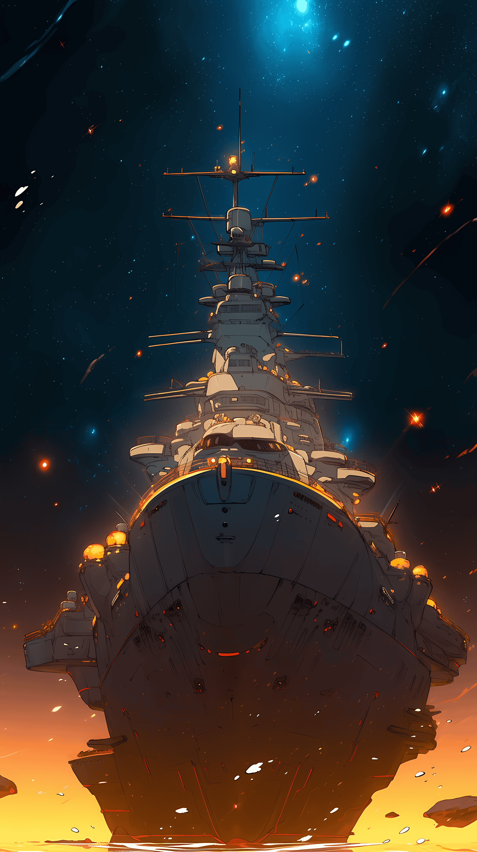 This anime wallpaper captures the essence of a futuristic, otherworldly scene