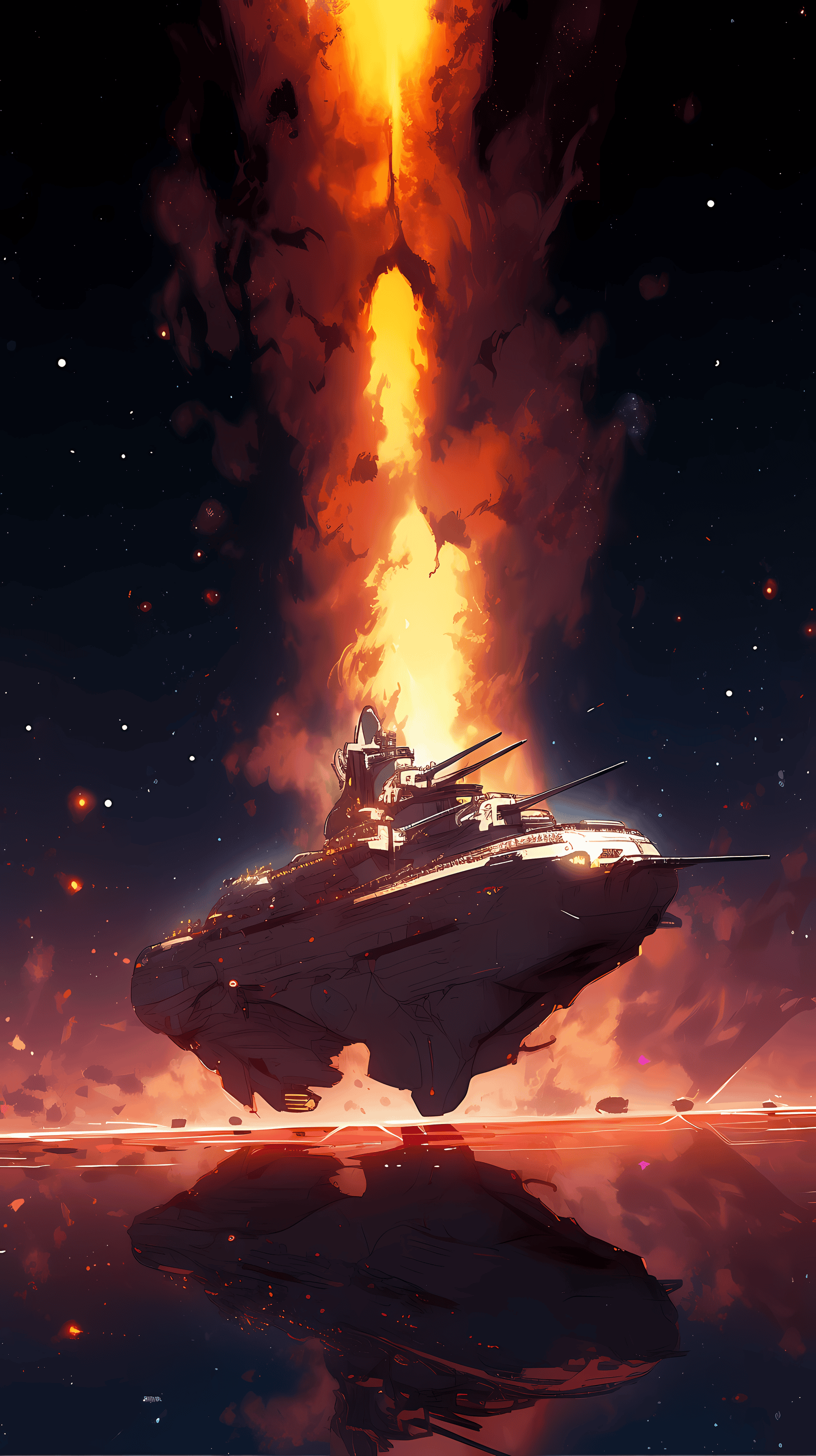 This anime wallpaper captures the essence of an epic galactic adventure