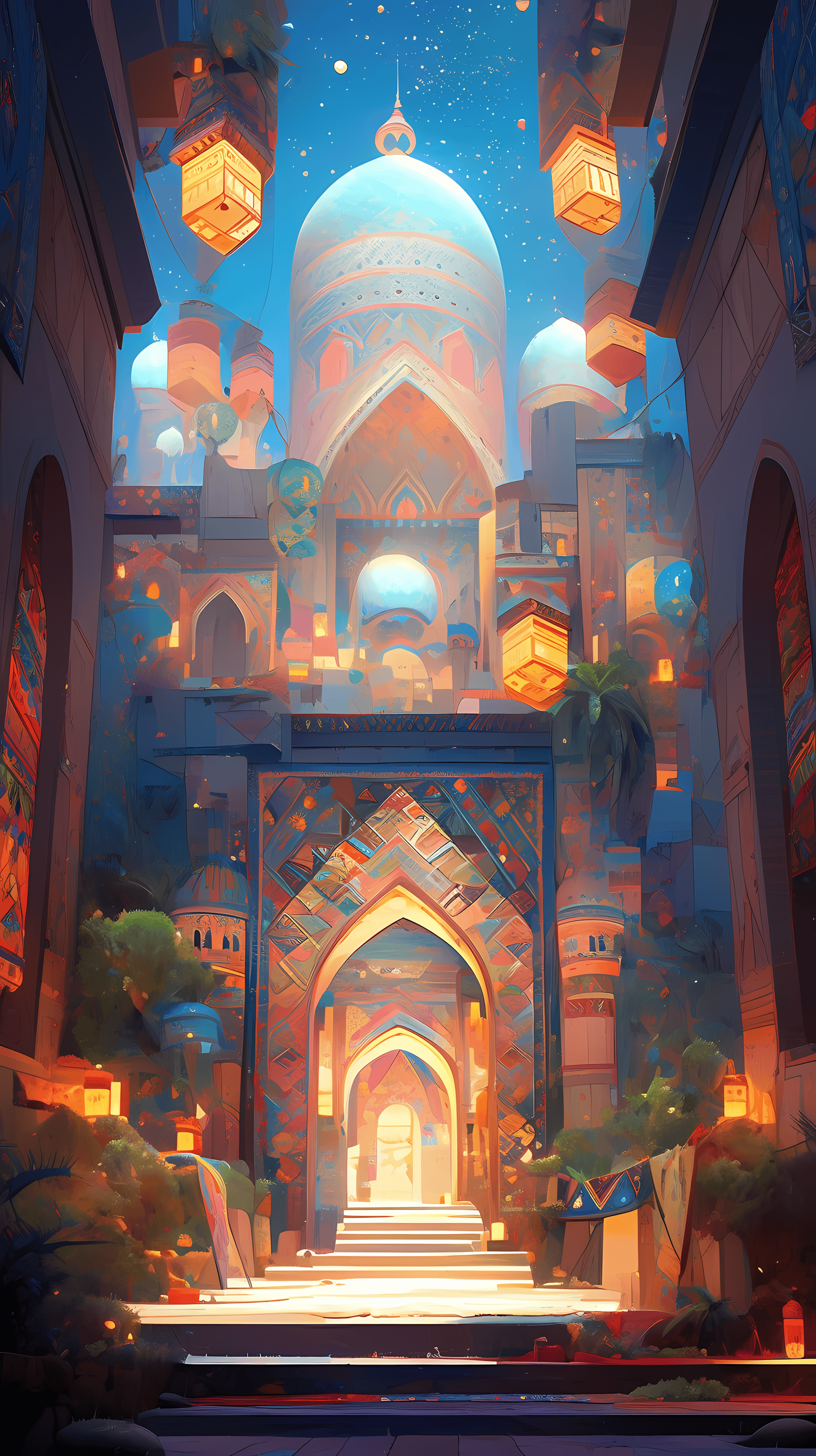 This anime wallpaper captures the enchanting essence of a mystical adventure