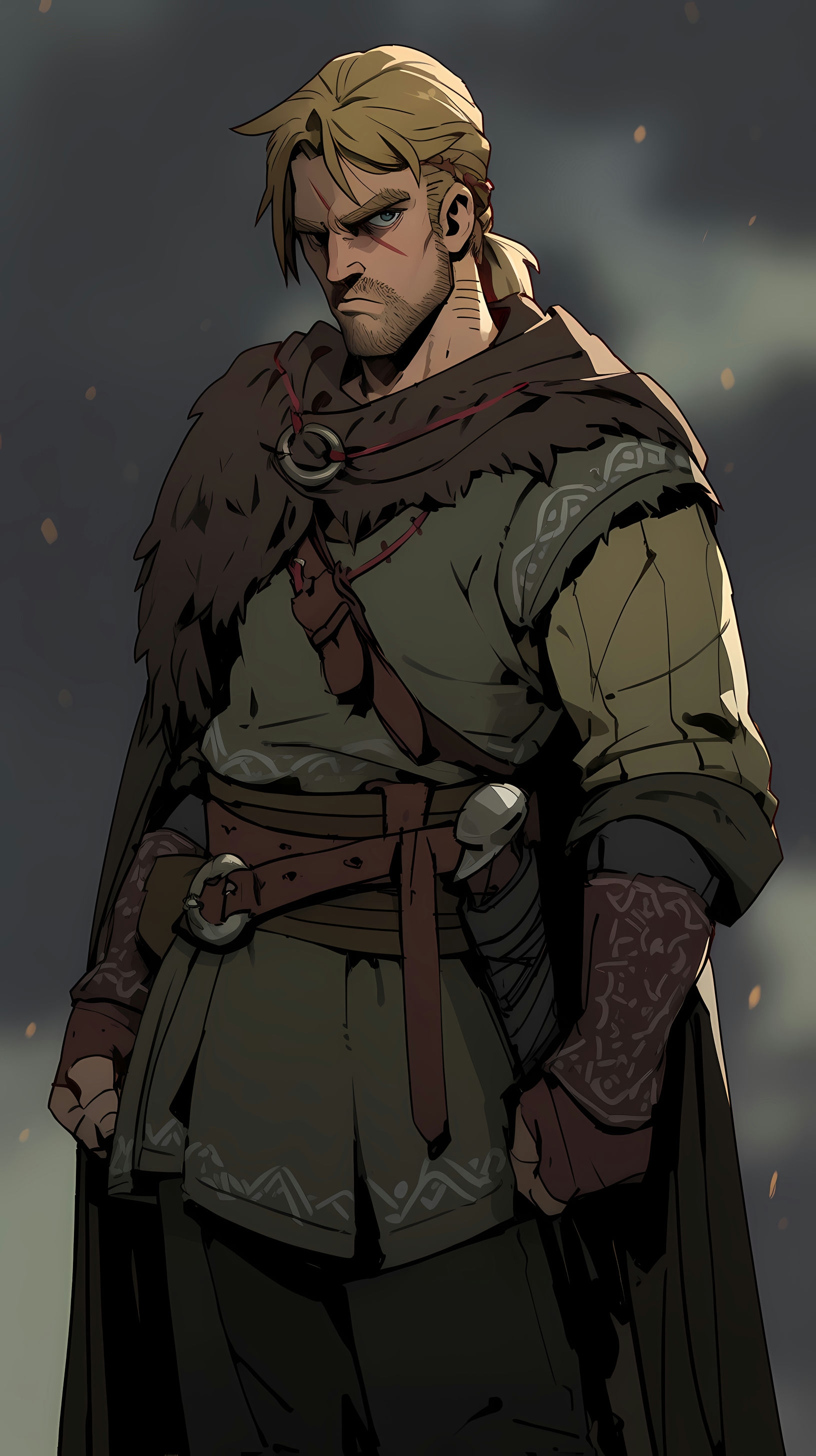 This anime wallpaper features Thorfin, a prominent character from the epic historical drama 'Vinland Saga