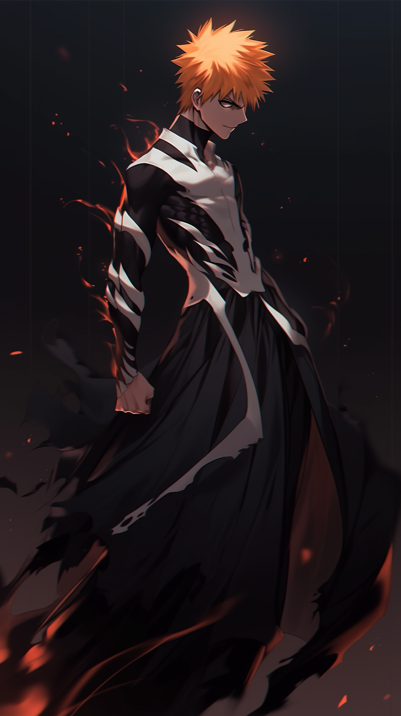 This anime wallpaper features Ichigo Kurosaki, a prominent character from the popular series 'Bleach