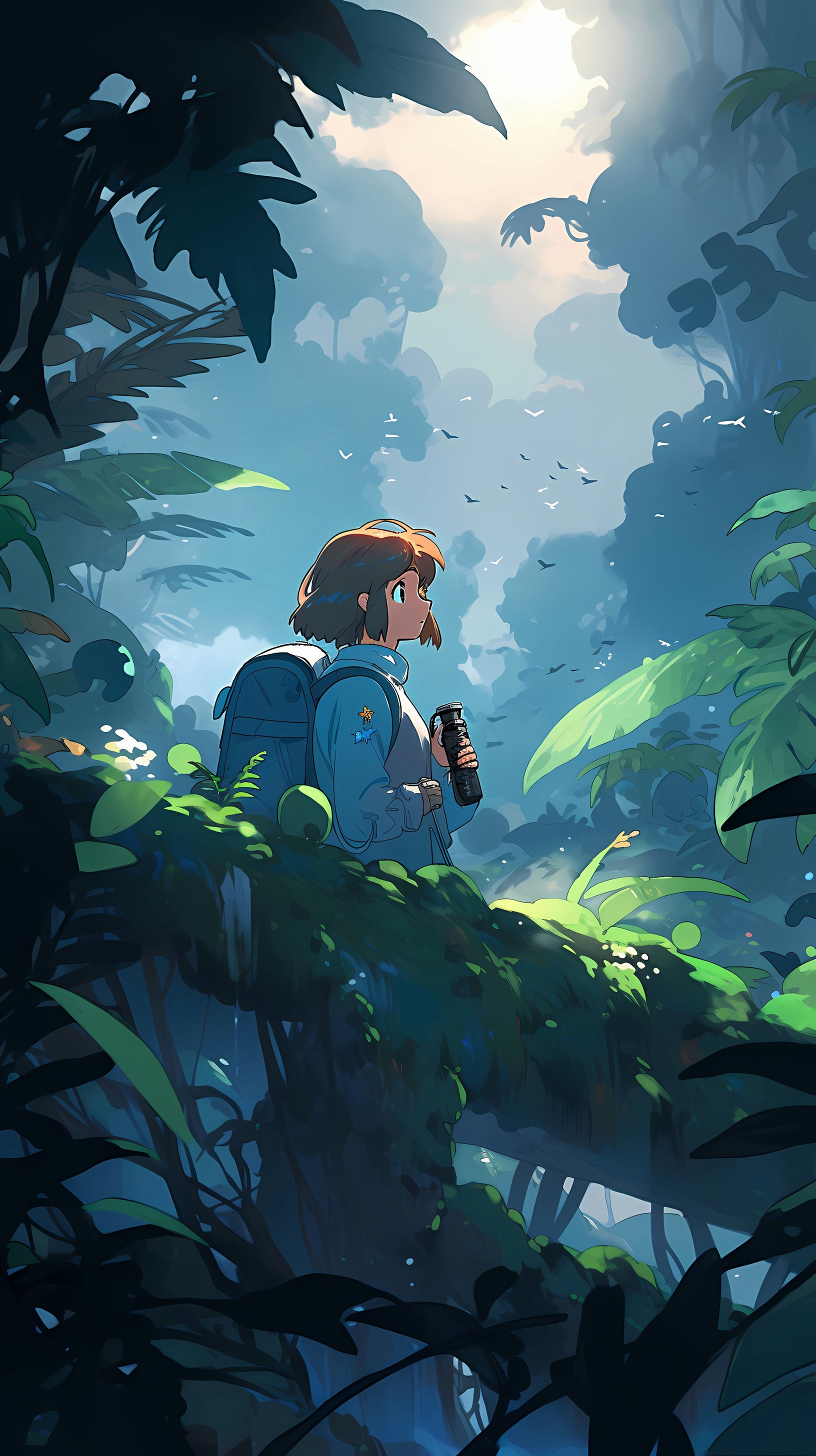 This anime wallpaper captures a serene yet haunting scene from the world of Nausicaä of the Valley of the Wind
