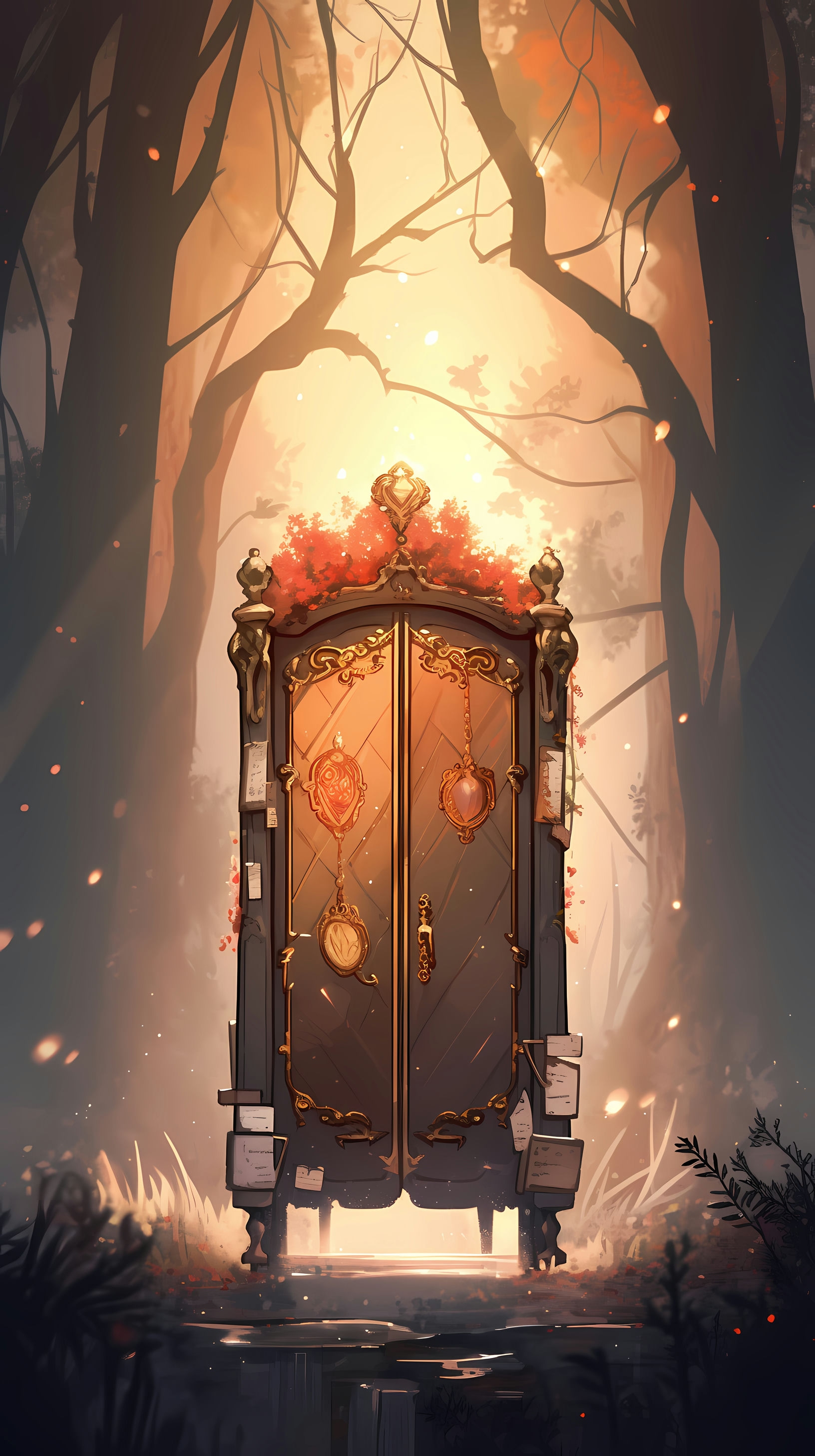 This enchanting anime wallpaper captures the essence of a mystical journey