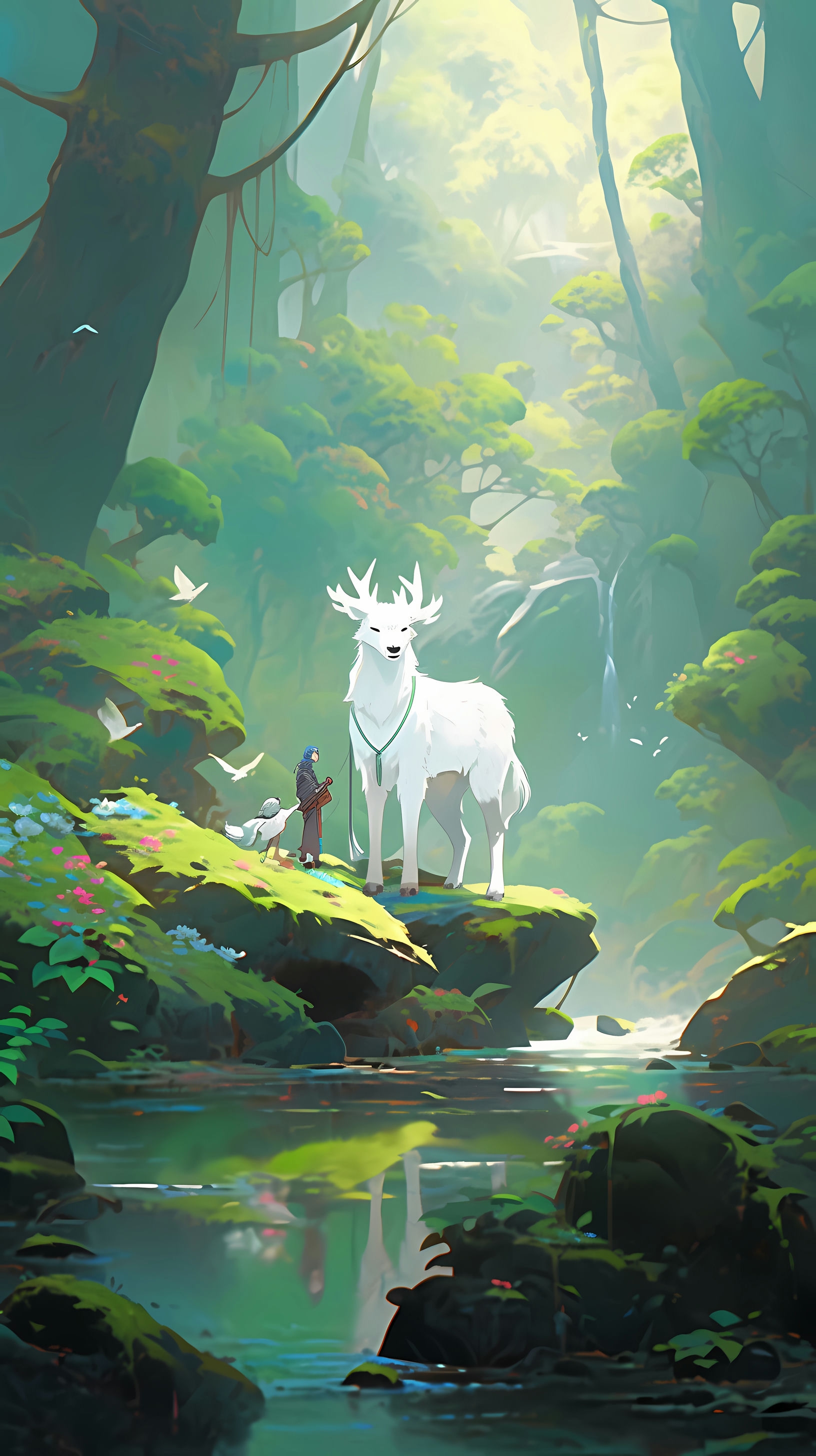 This enchanting anime wallpaper captures the mystical essence of Studio Ghibli's 'Princess Mononoke