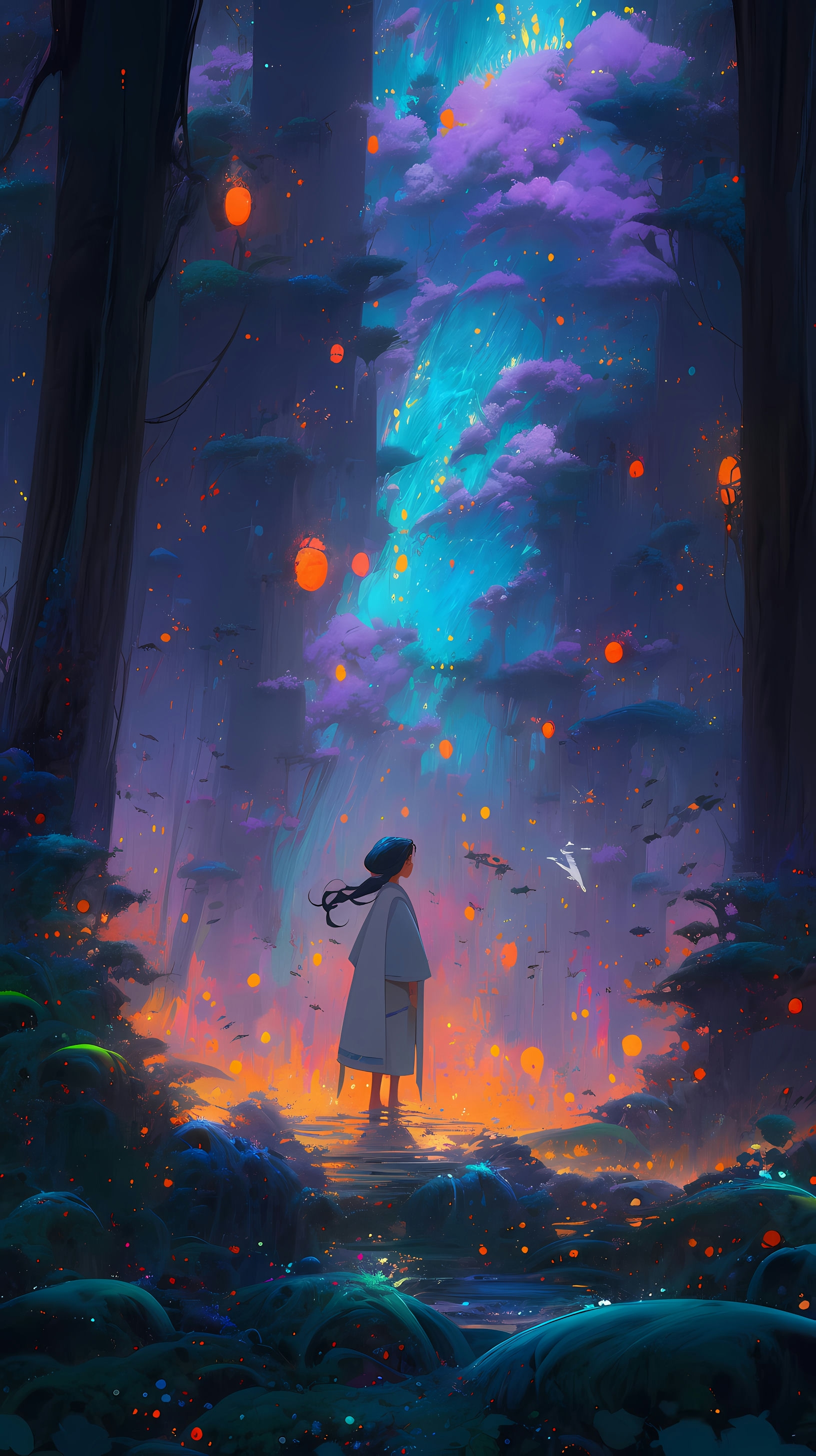 This enchanting anime wallpaper captures a serene and mystical scene from the beloved film 'Spirited Away