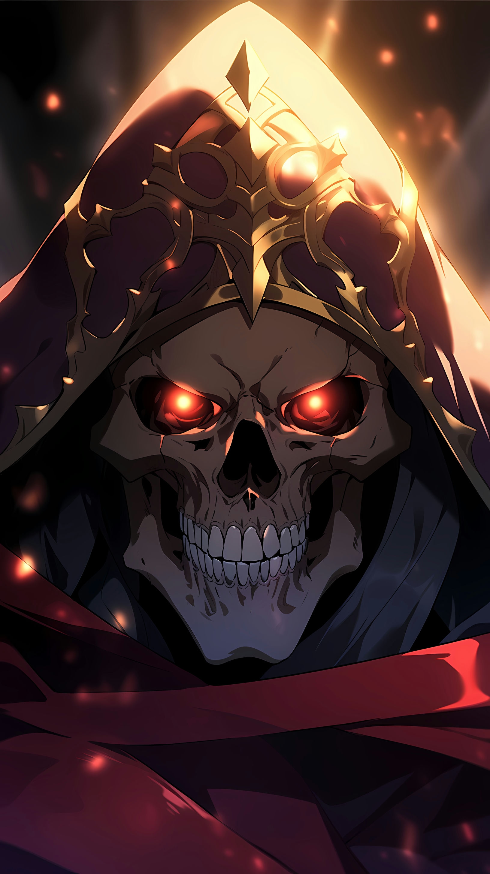 This captivating anime wallpaper features Ainz Ooal Gown, the enigmatic main character from the popular series 'Overlord