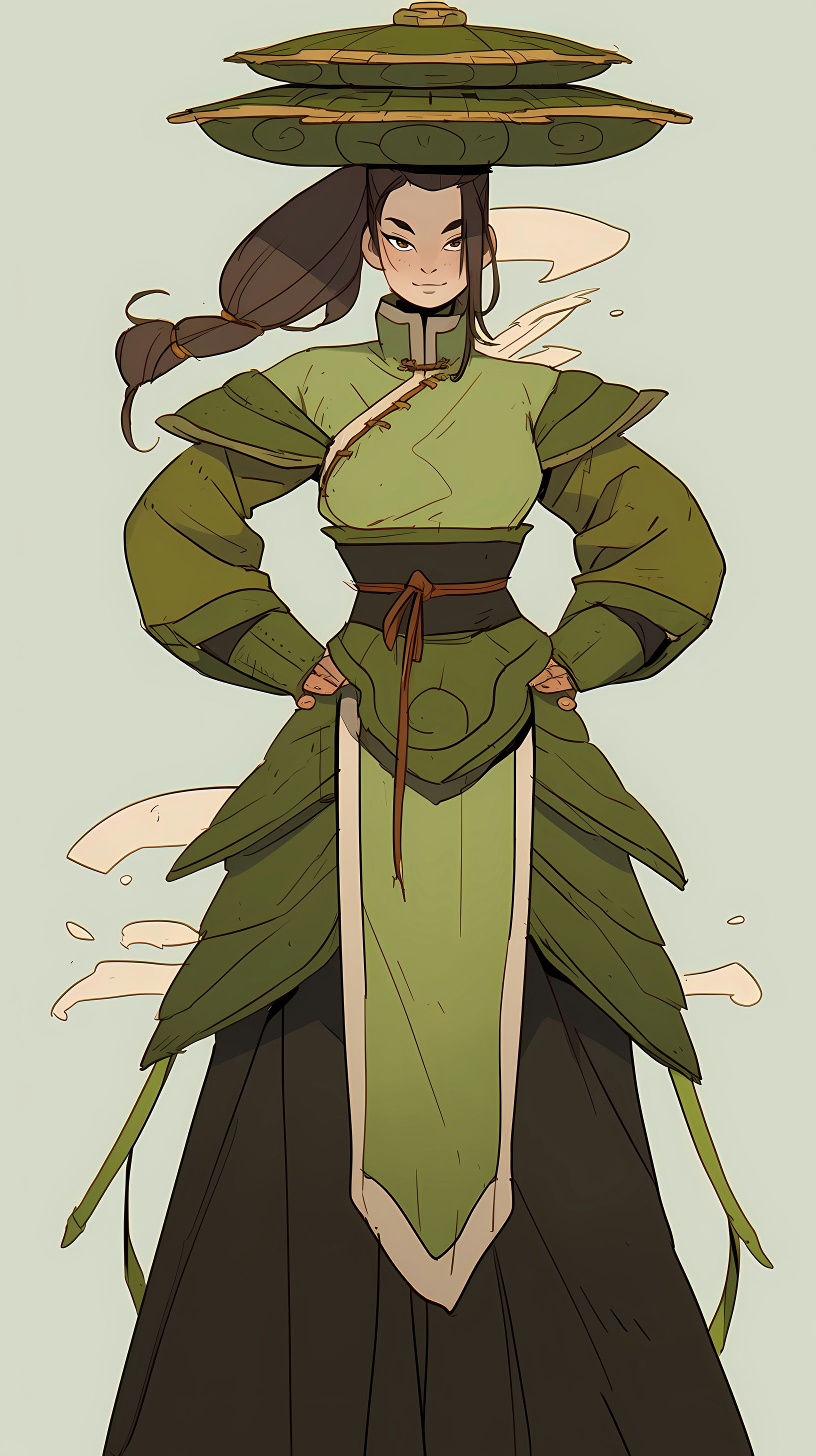 This anime wallpaper features Kyoshi, a revered and powerful Earth Kingdom warrior from the beloved series 'Avatar: The Last Airbender