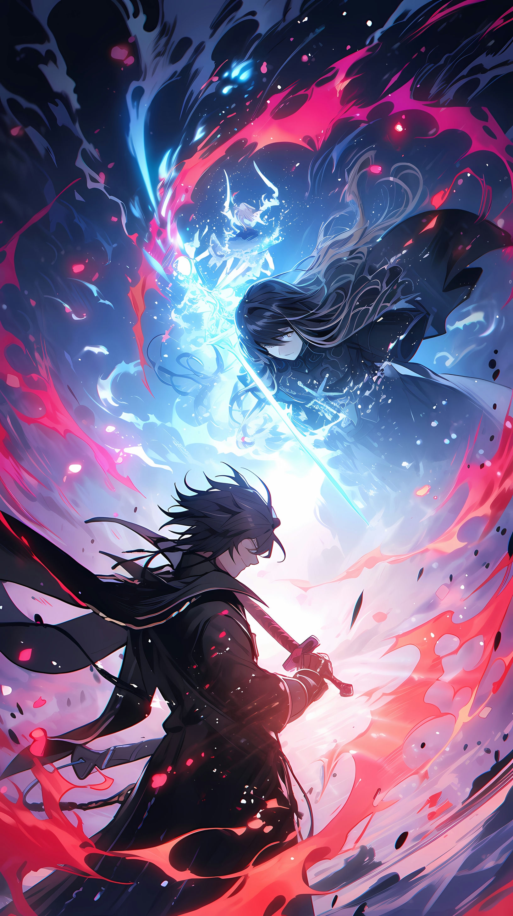This captivating anime wallpaper features Yato, the self-proclaimed 'Delivery God' from Noragami, in an intense celestial battle