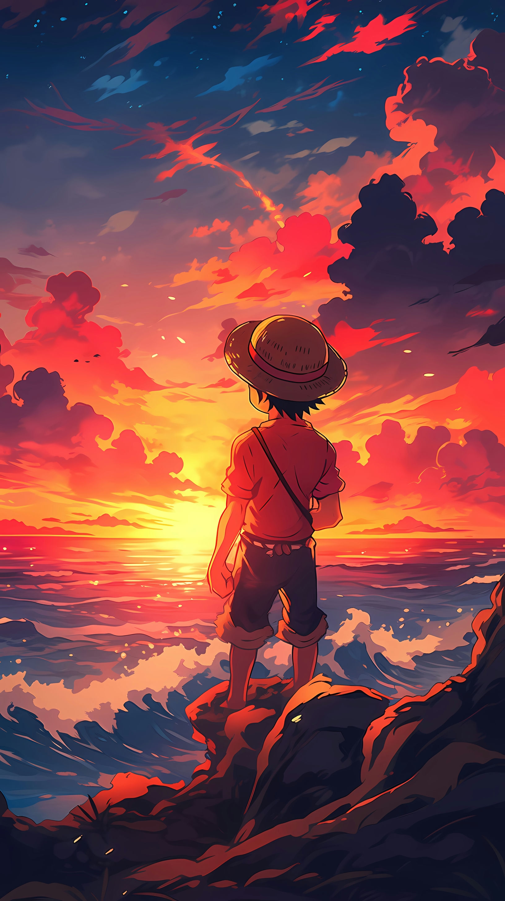This anime wallpaper captures a serene moment from the popular series One Piece