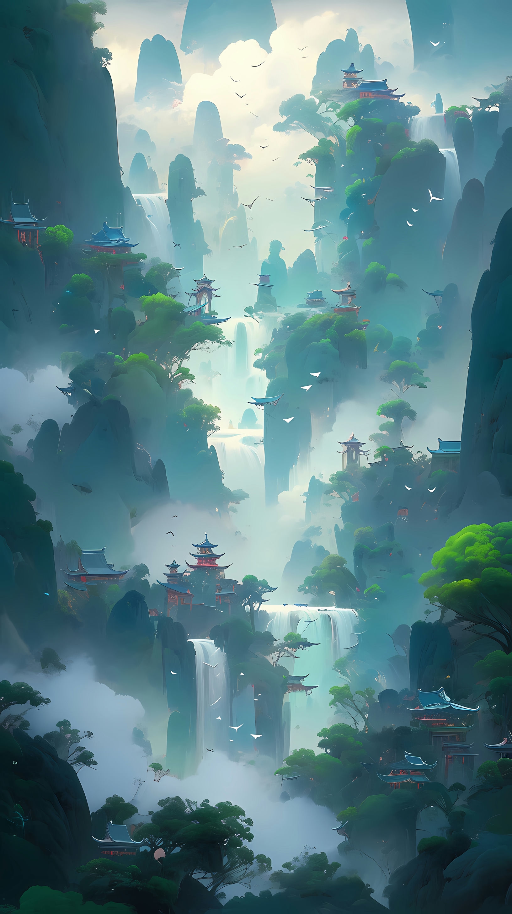 This enchanting anime wallpaper captures the mesmerizing beauty of Pandora's floating mountains from the world of Avatar