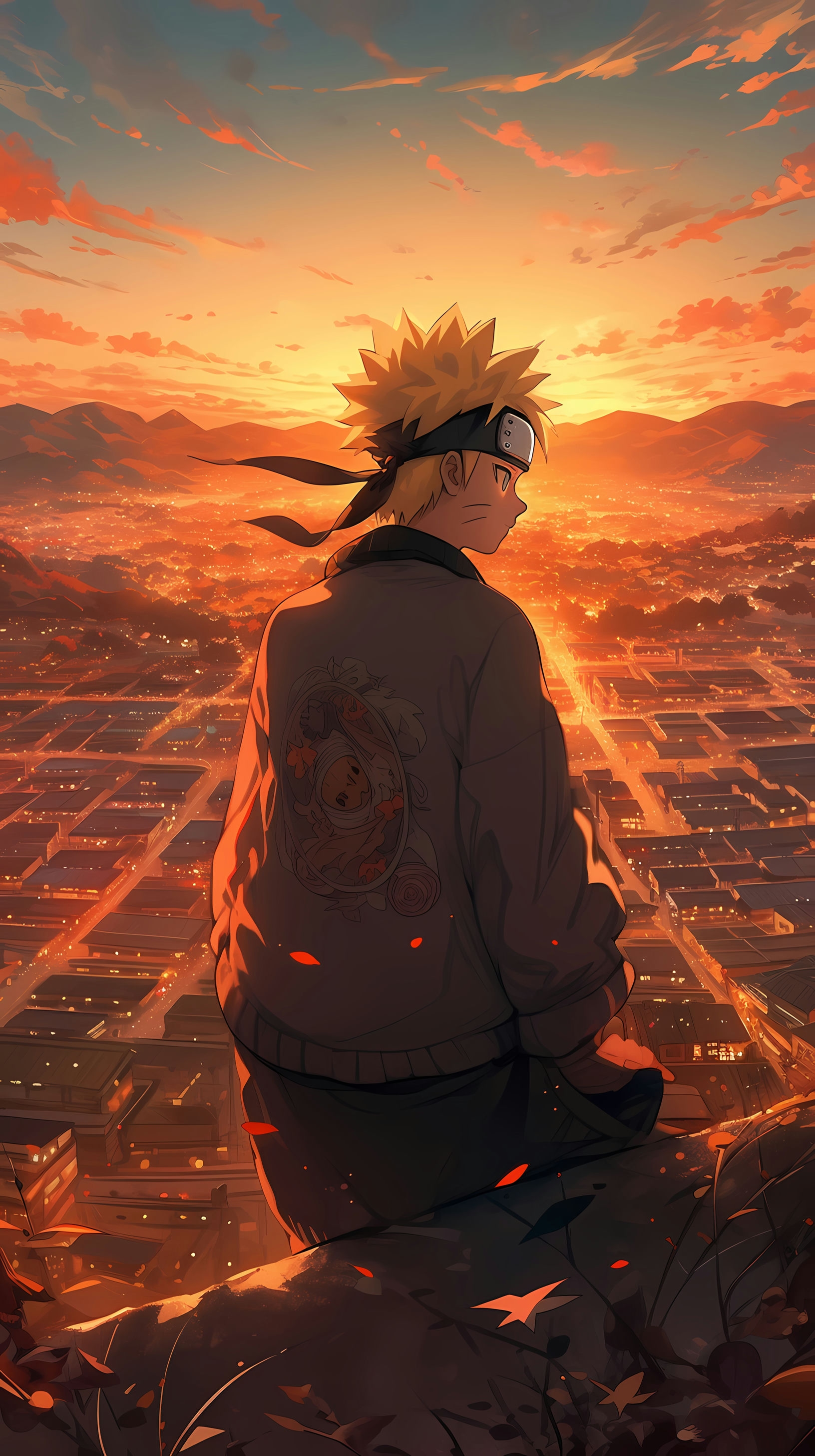 This anime wallpaper captures a serene moment from the popular series Naruto