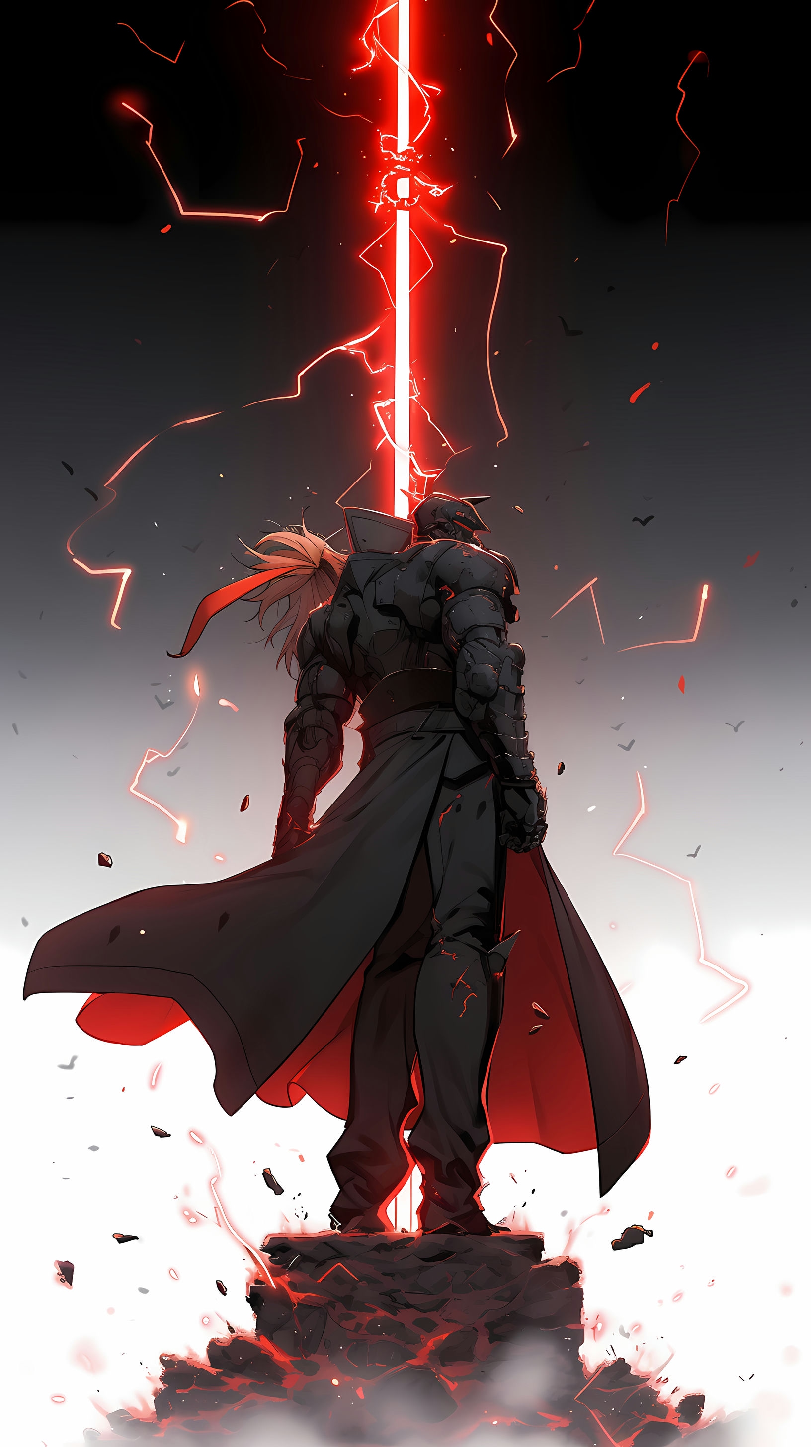 This anime wallpaper captures a dramatic scene from Fullmetal Alchemist, featuring the iconic Elric brothers in a moment of intense action