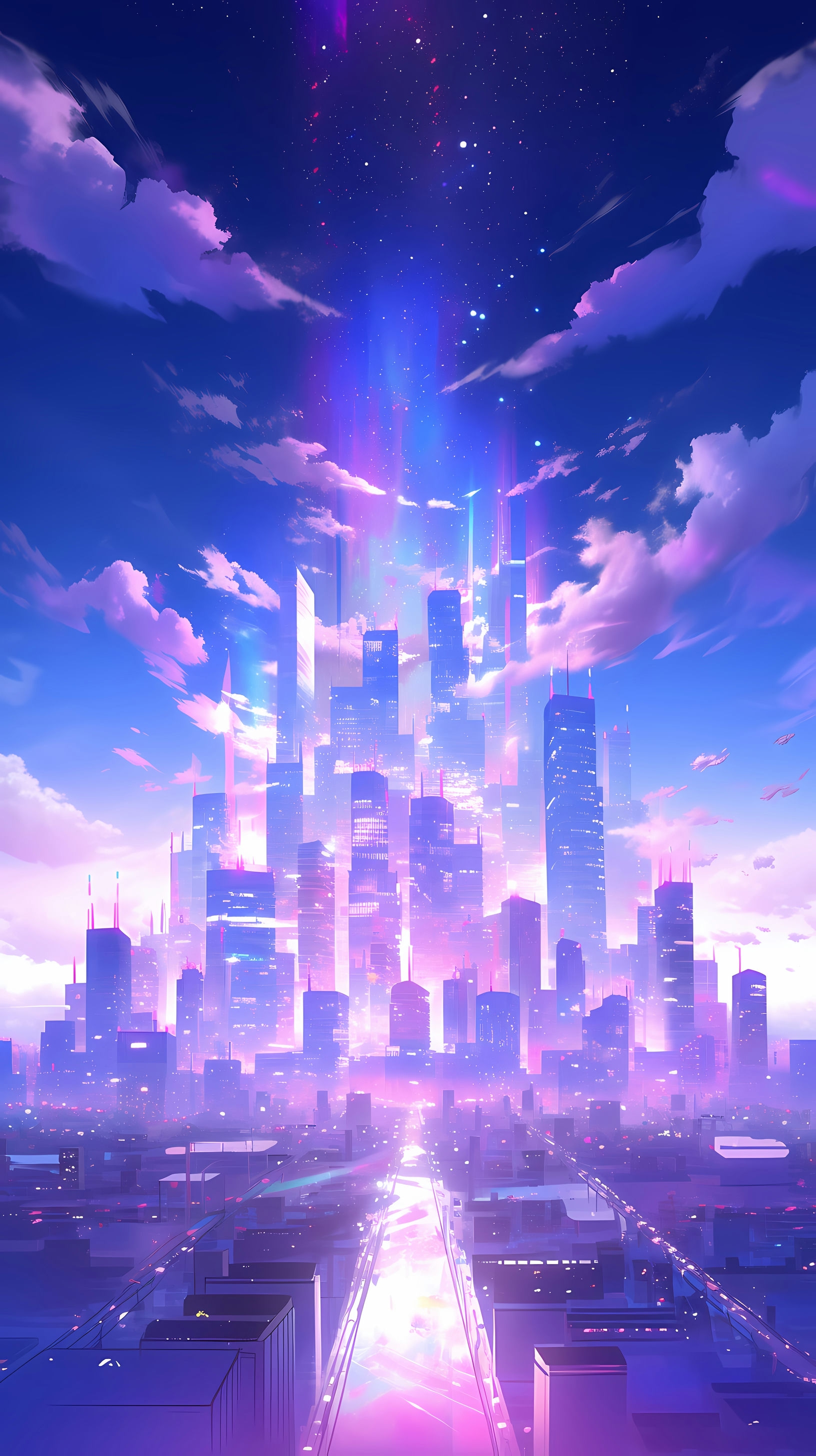 This anime wallpaper captures the enchanting skyline of the Soul Society, a mystical realm often depicted in popular anime series