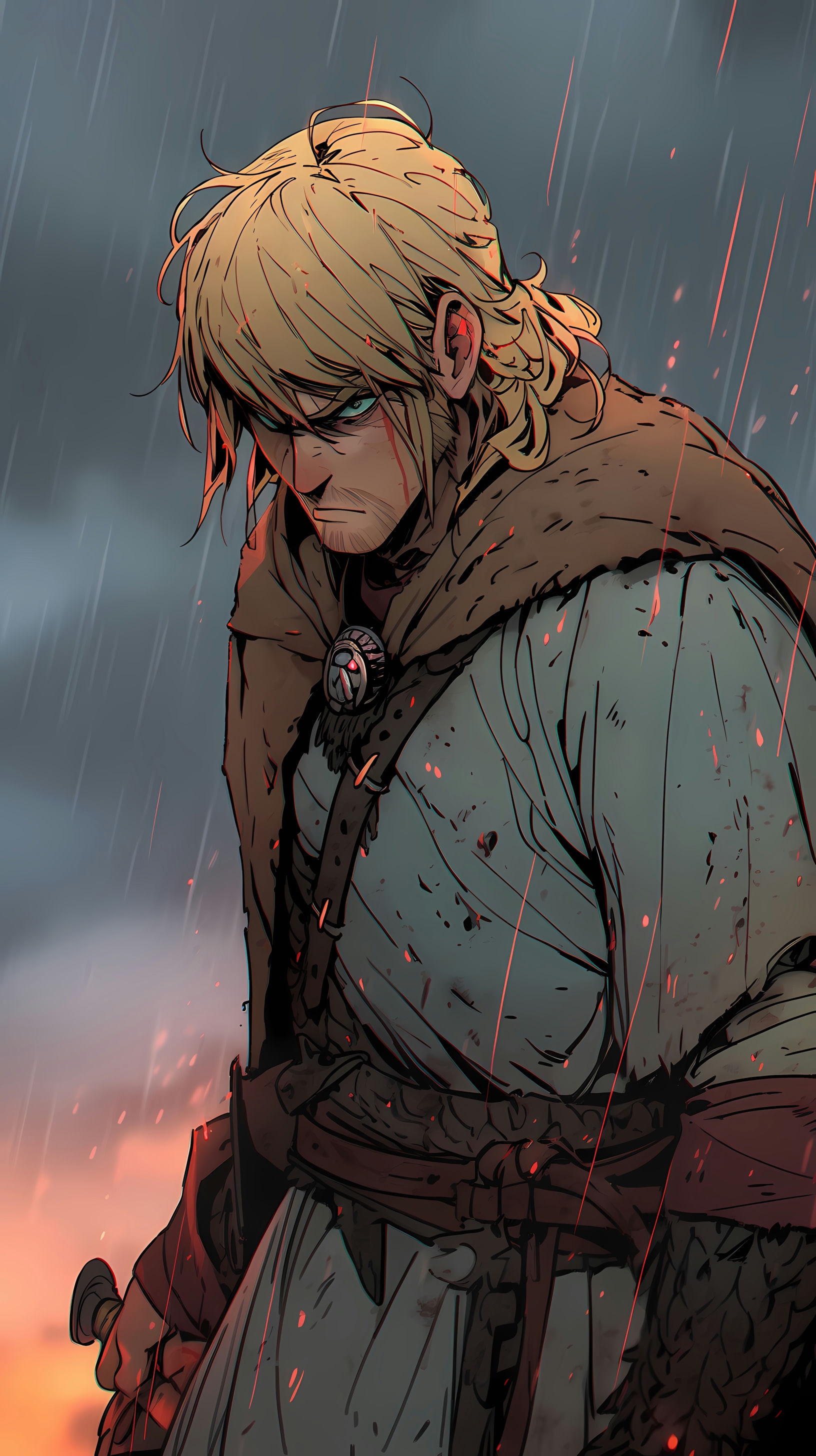 This anime wallpaper captures the essence of Thorfin, a central character from the historic and epic series Vinland Saga