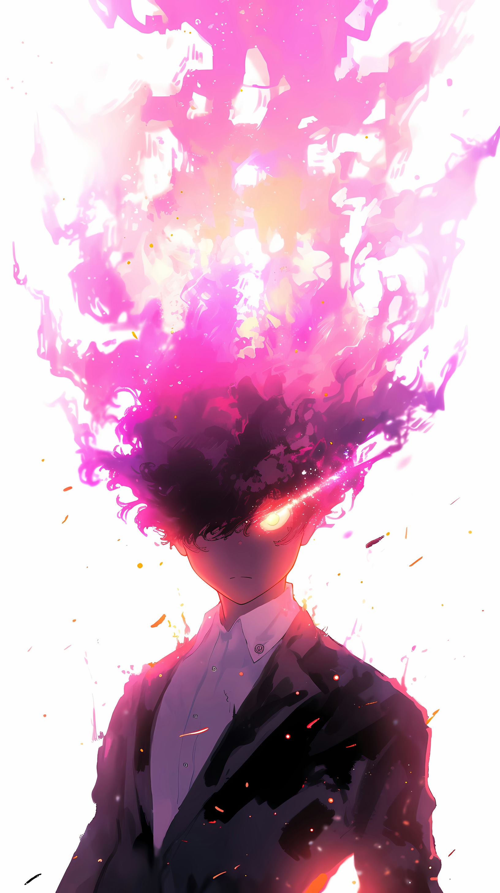 This anime wallpaper features a striking image from the popular series 'Mob Psycho 100