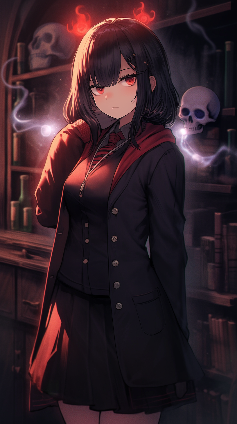 This anime wallpaper features Mei Misaki, a character known for her striking appearance and mysterious aura