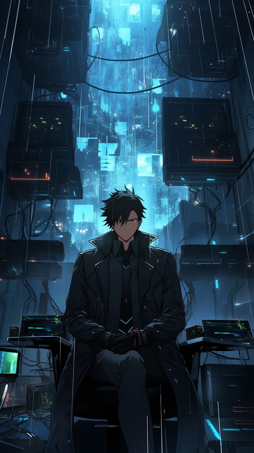 This captivating anime wallpaper features a scene from the futuristic and thought-provoking series 'Psycho-Pass