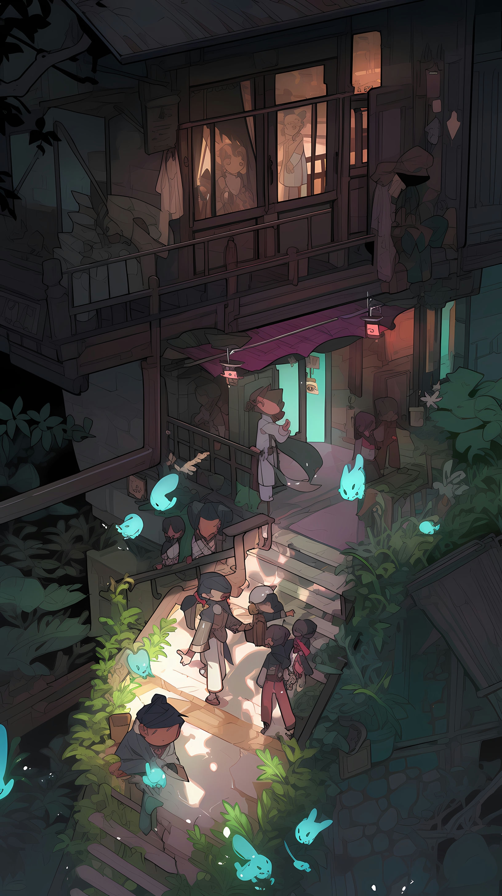 This anime wallpaper captures a hauntingly beautiful scene from the popular series 'Ghost Hunt