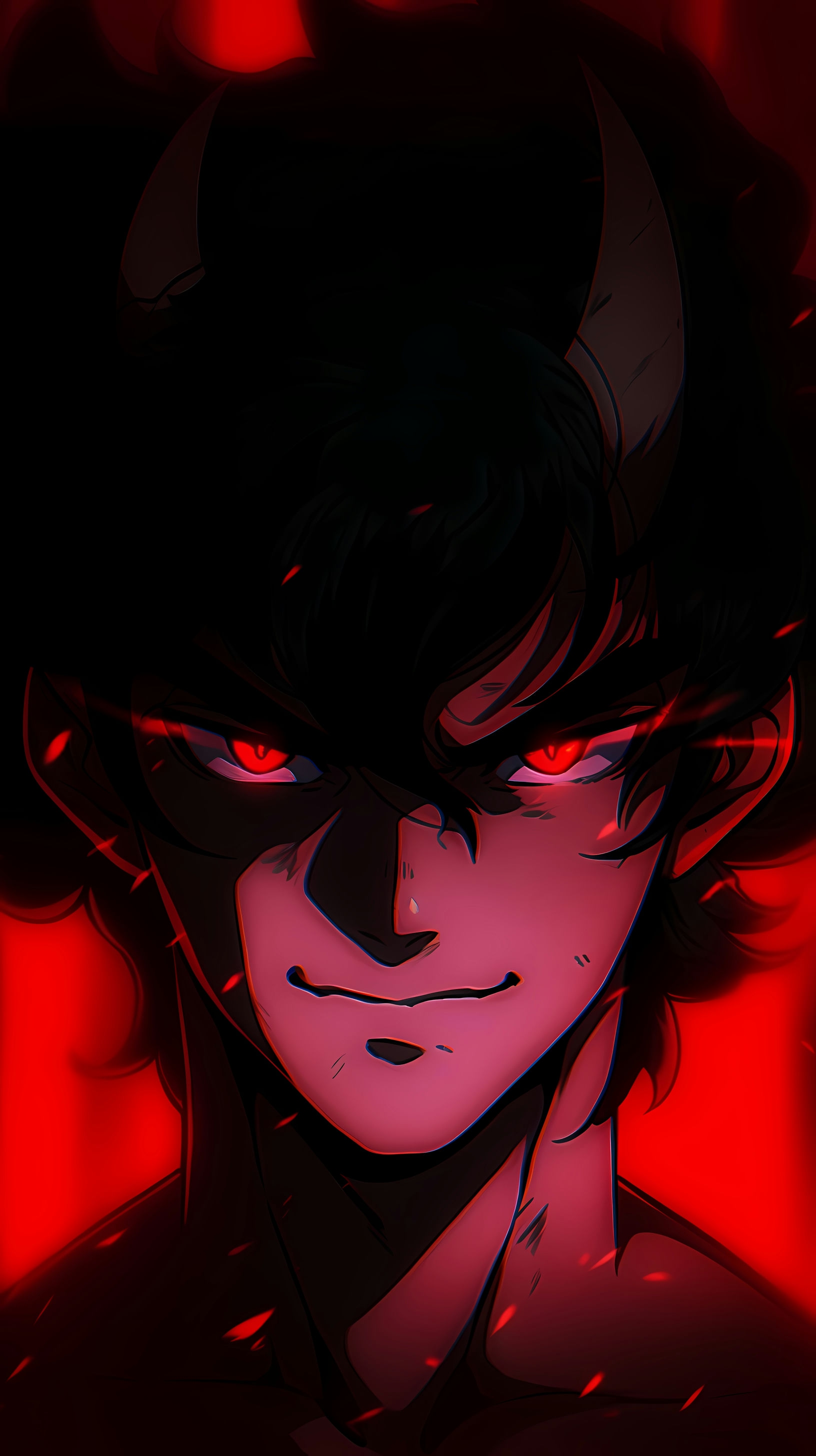 This anime wallpaper features a striking and intense depiction of Devilman, a popular character from the iconic Devilman anime series