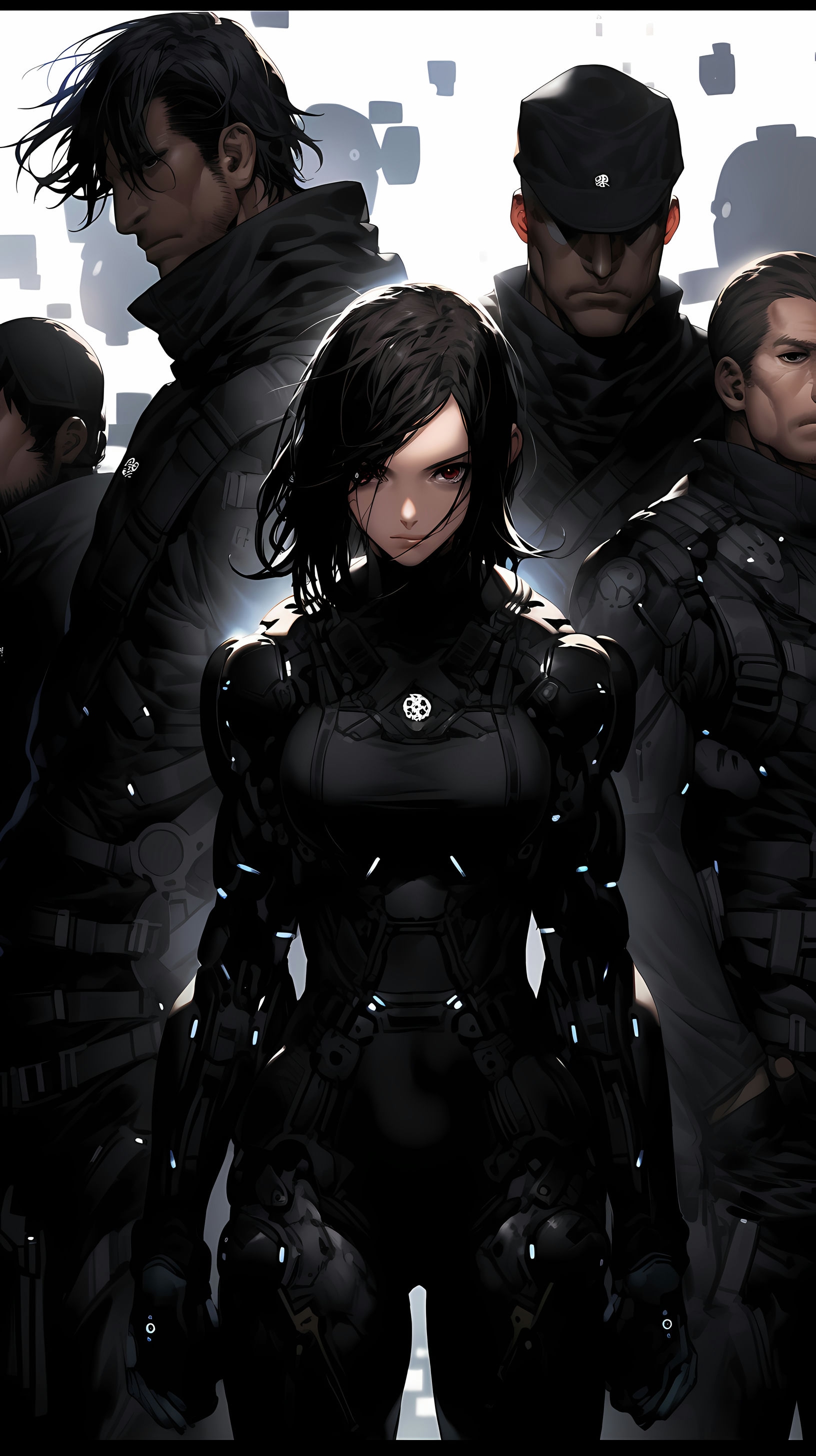 This anime wallpaper captures a dark and gritty scene from the series 'Gantz