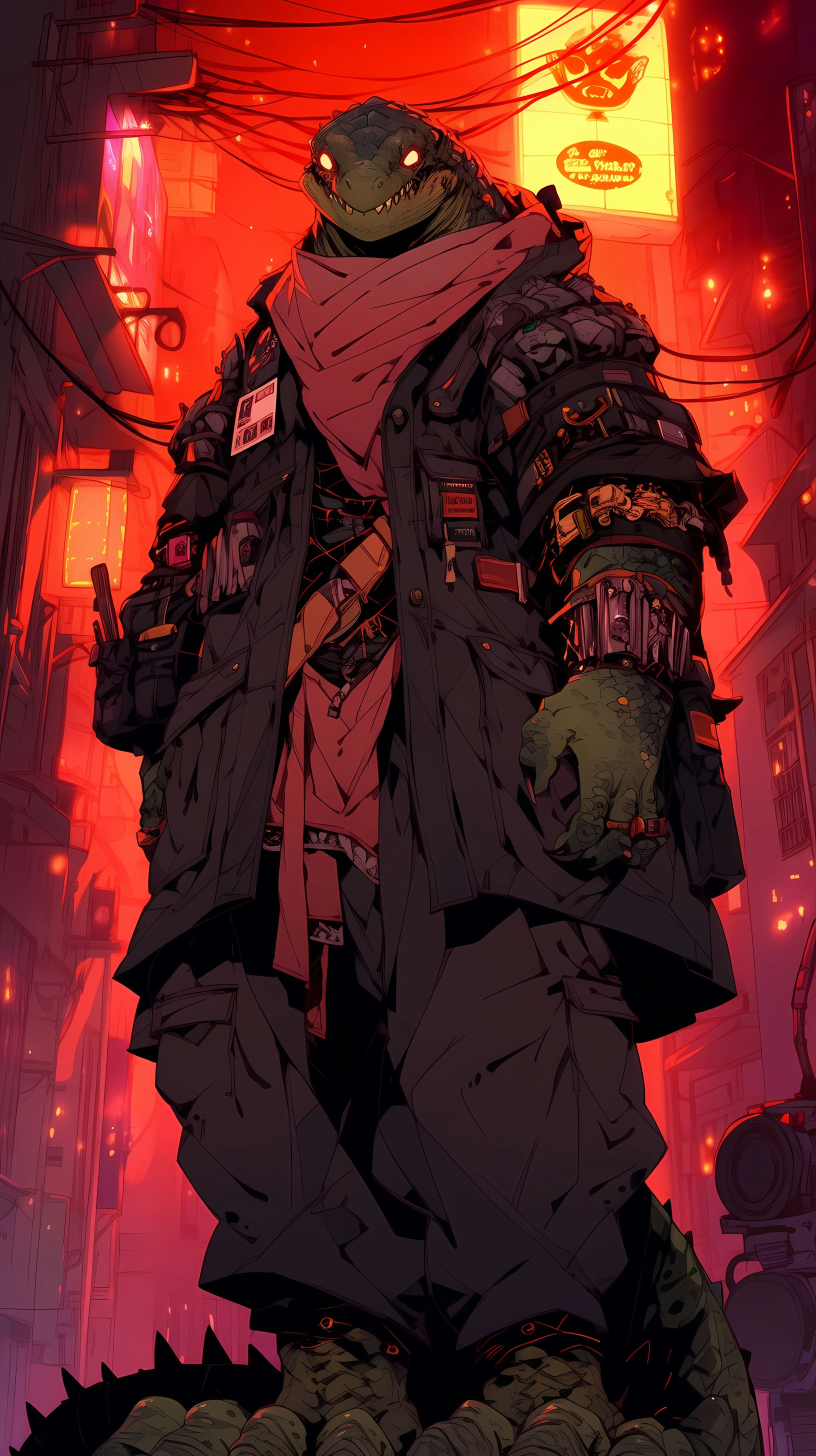 This anime wallpaper features a striking character from the series 'Dorohedoro'