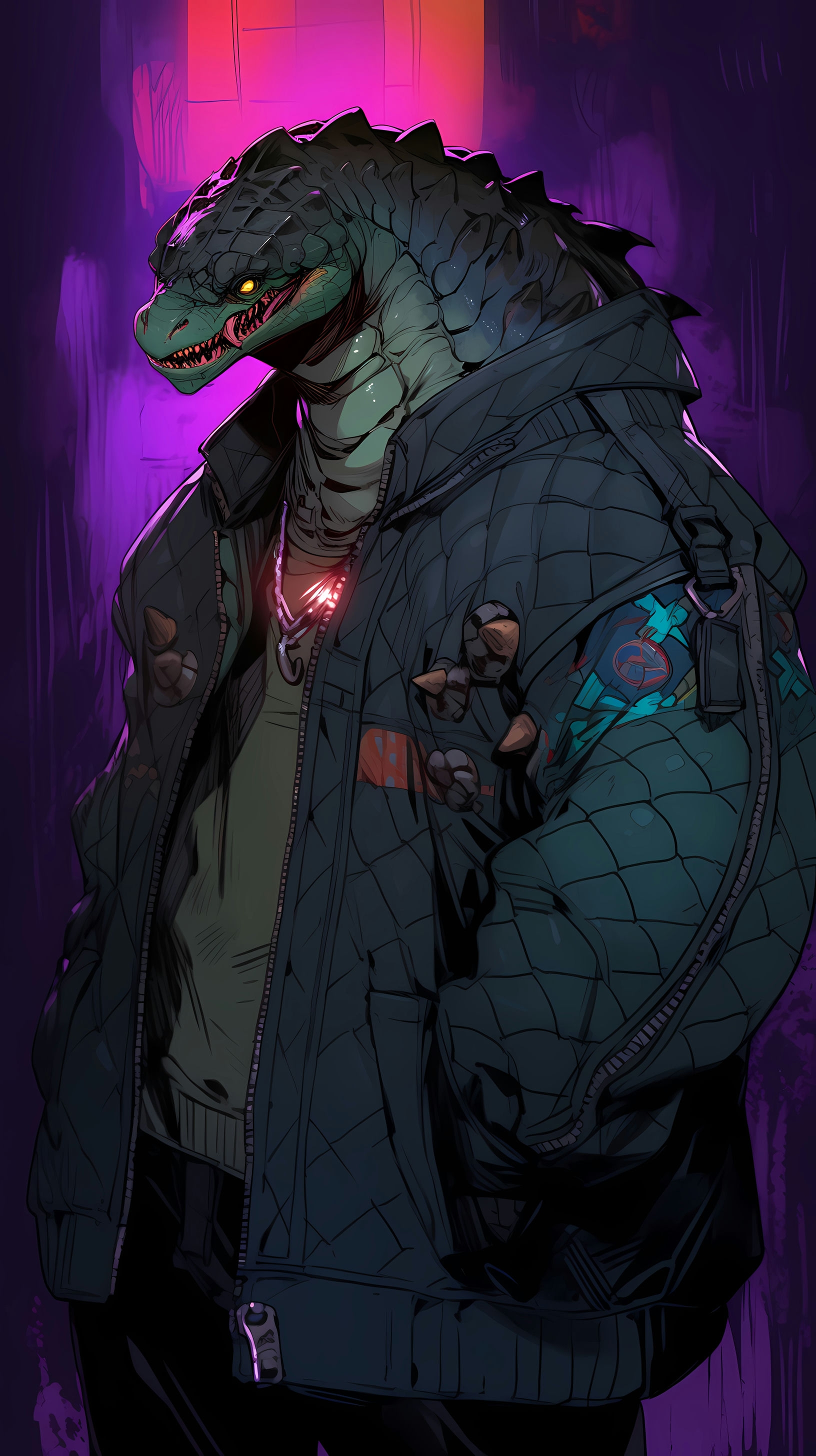 This anime wallpaper features Kaiman, a distinctive and formidable character from the series Dorohedoro