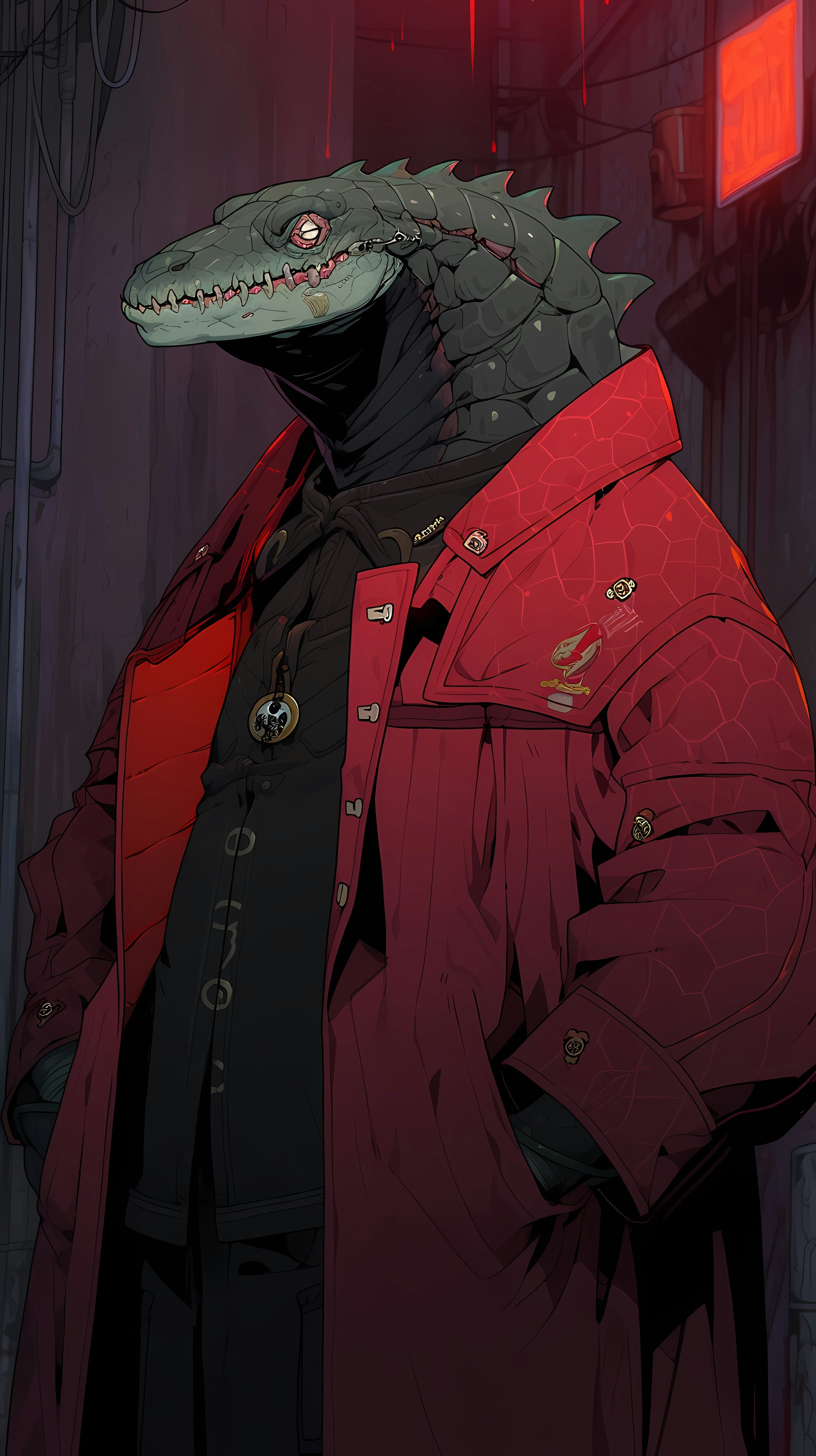 This anime wallpaper features Kaiman, a prominent character from the dark fantasy series Dorohedoro
