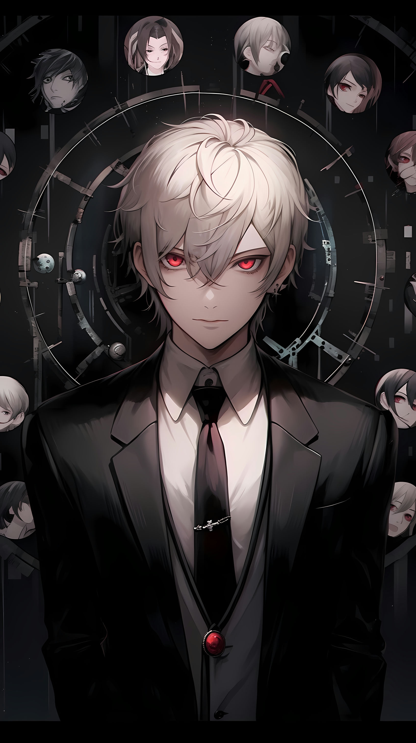 This anime wallpaper features a hauntingly captivating scene from Death Parade