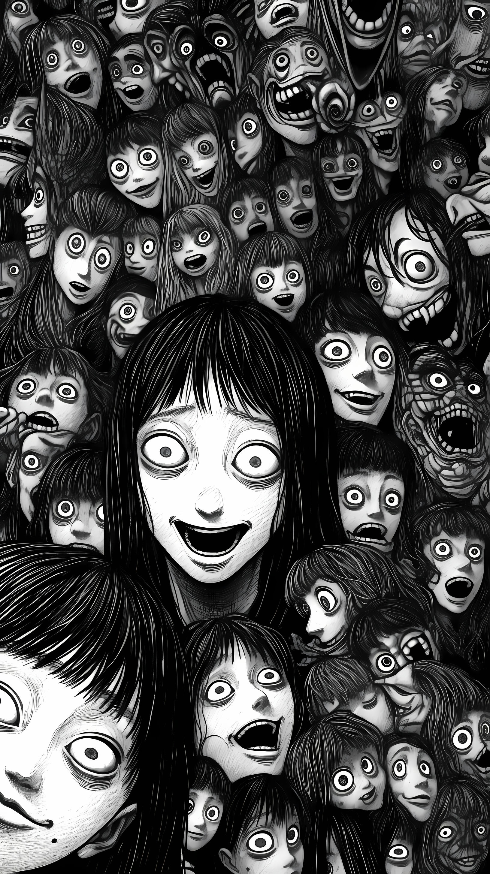 This anime wallpaper showcases the haunting and surreal art style of Junji Ito, a renowned manga artist