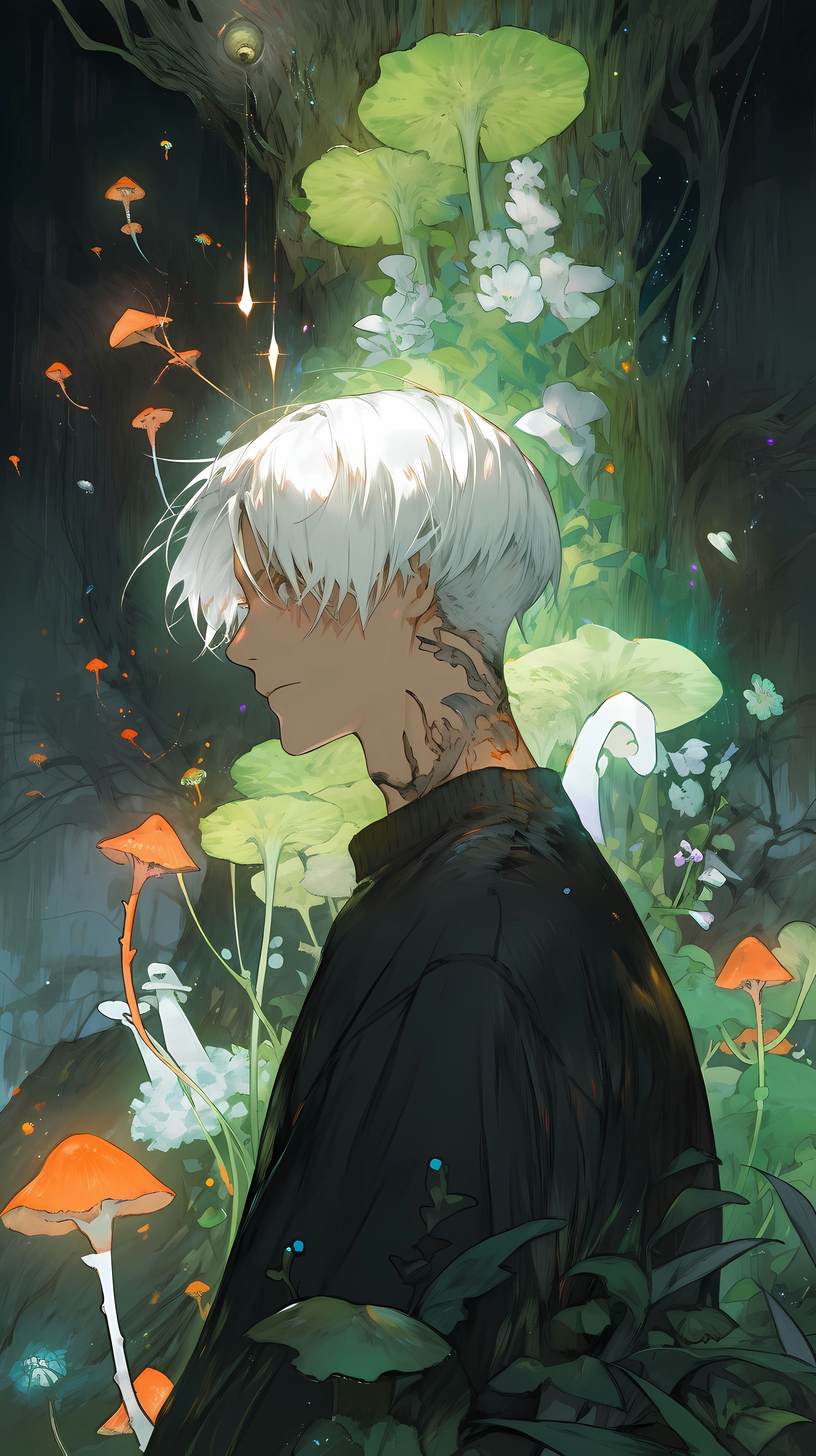 This captivating anime wallpaper depicts a serene scene from the world of Mushishi