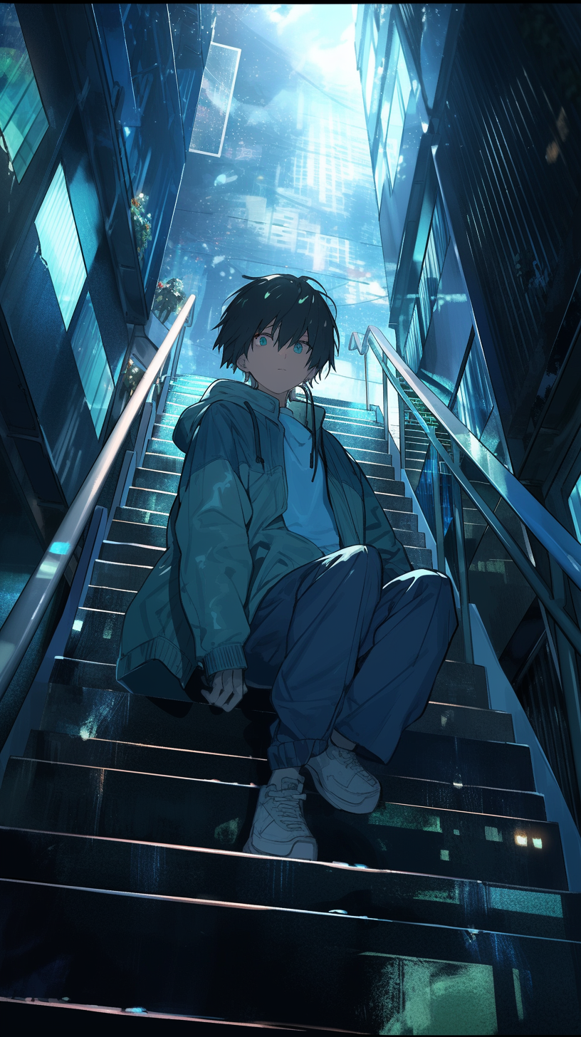 This anime wallpaper captures a moment from the suspenseful and emotional series 'Erased