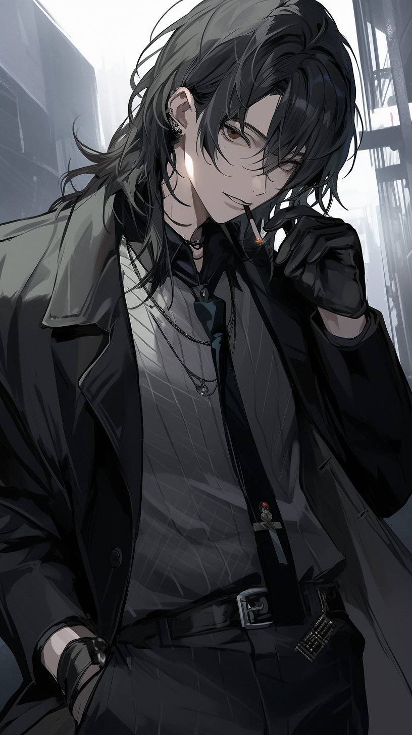 This anime wallpaper features a mysterious and stylish character from the series 'Mysterious Detective Un-Go
