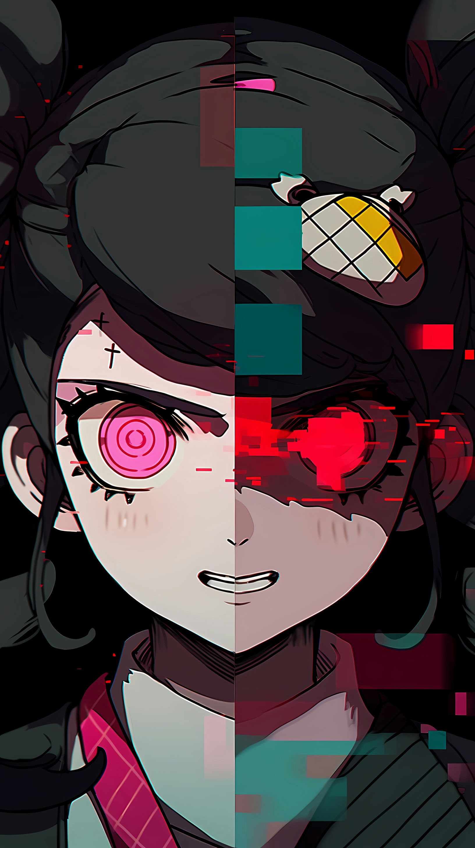 This anime wallpaper features a character from the popular series Danganronpa