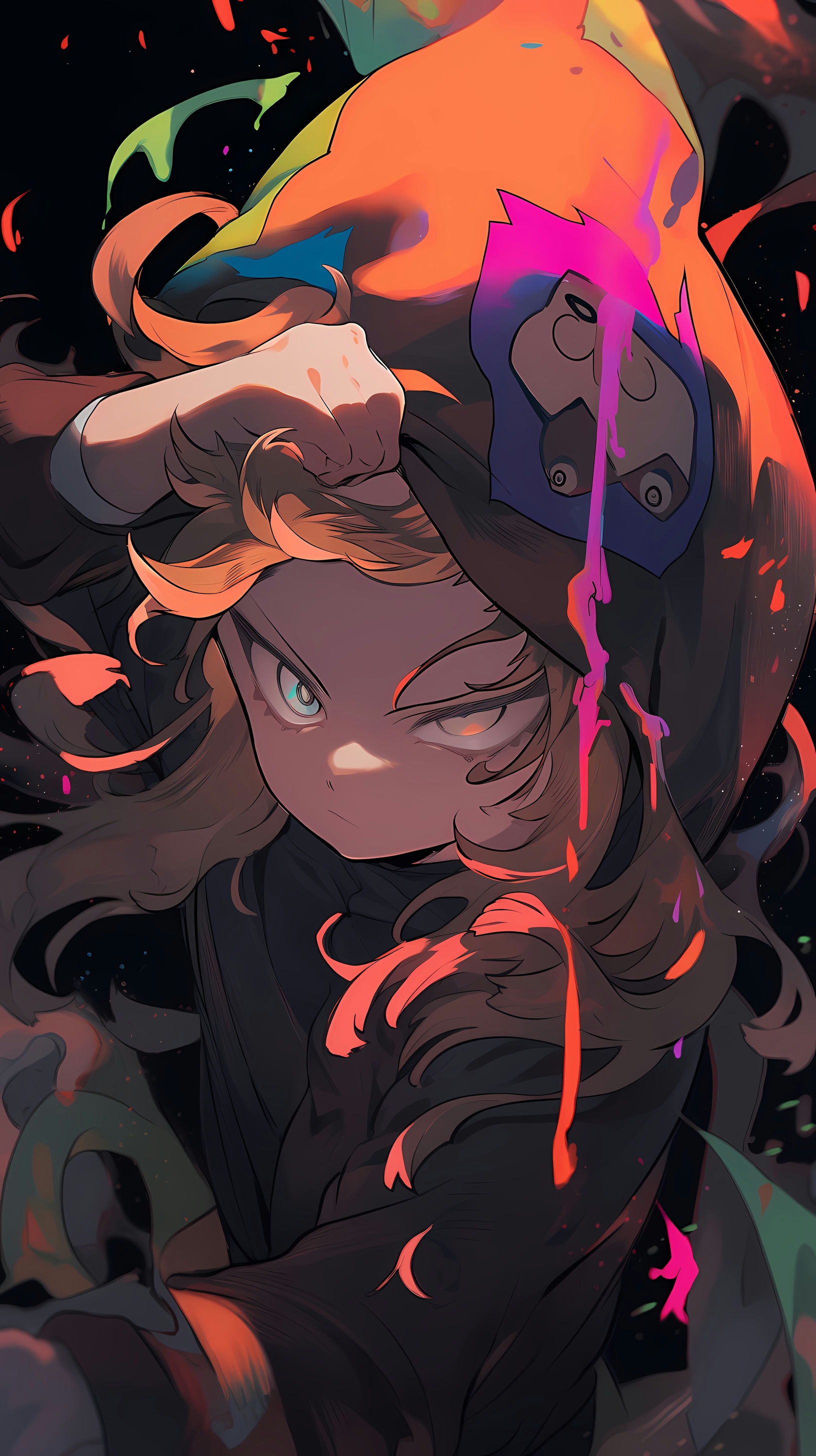 This anime wallpaper features a character from the thrilling and suspenseful series Danganronpa