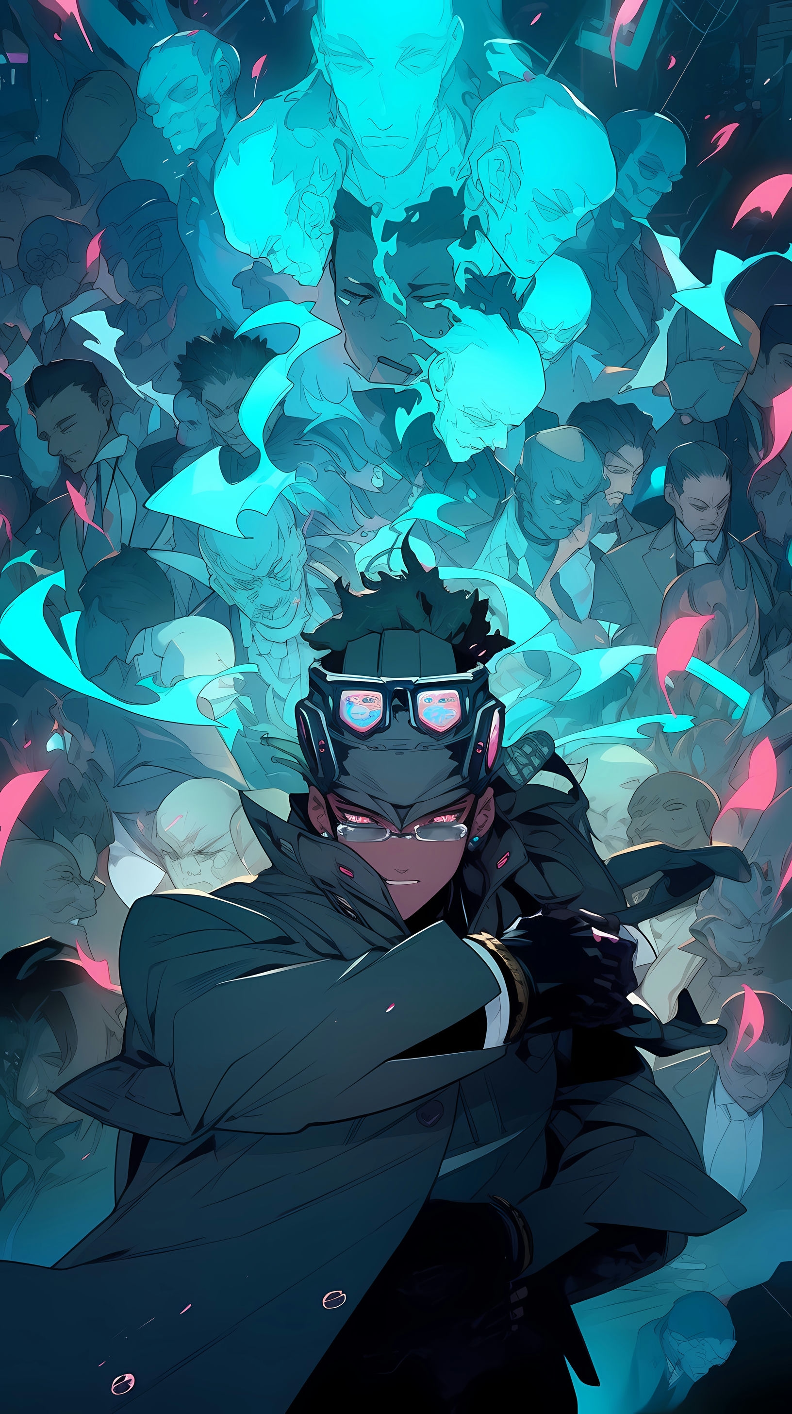 This anime wallpaper features a striking and dynamic scene from the series 'ID Invaded