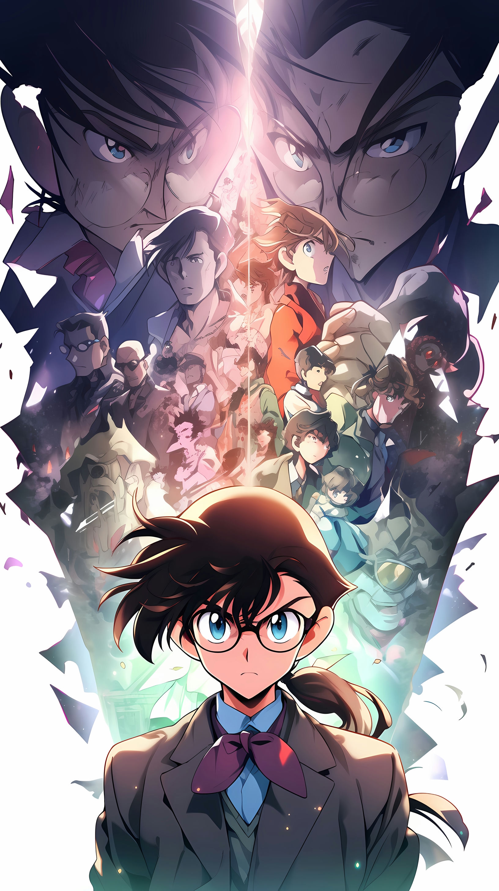 This anime wallpaper captures a thrilling and suspenseful moment from a popular series