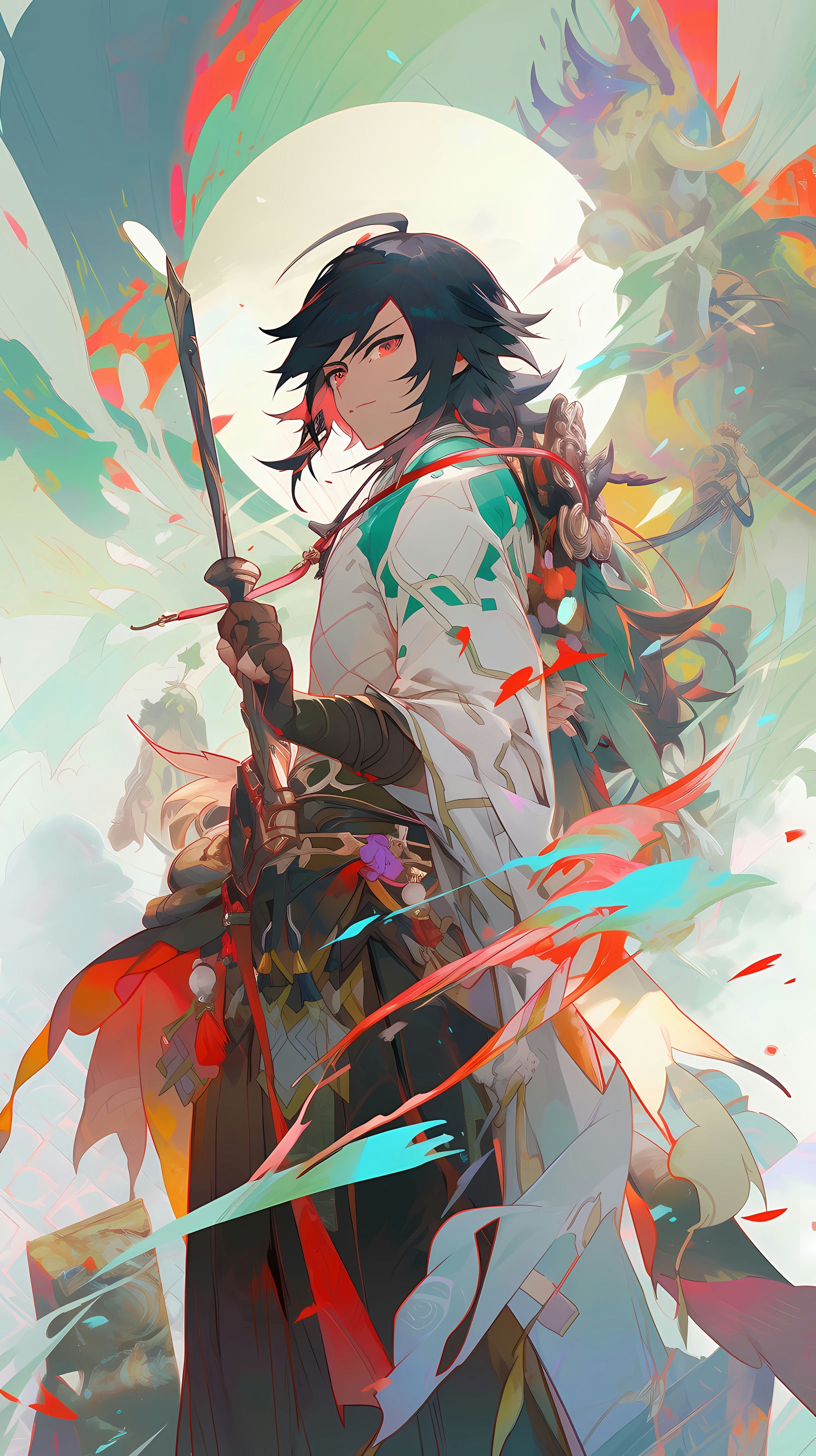 This anime wallpaper features a dynamic and action-packed scene from the series 'Rokka: Braves of the Six Flowers