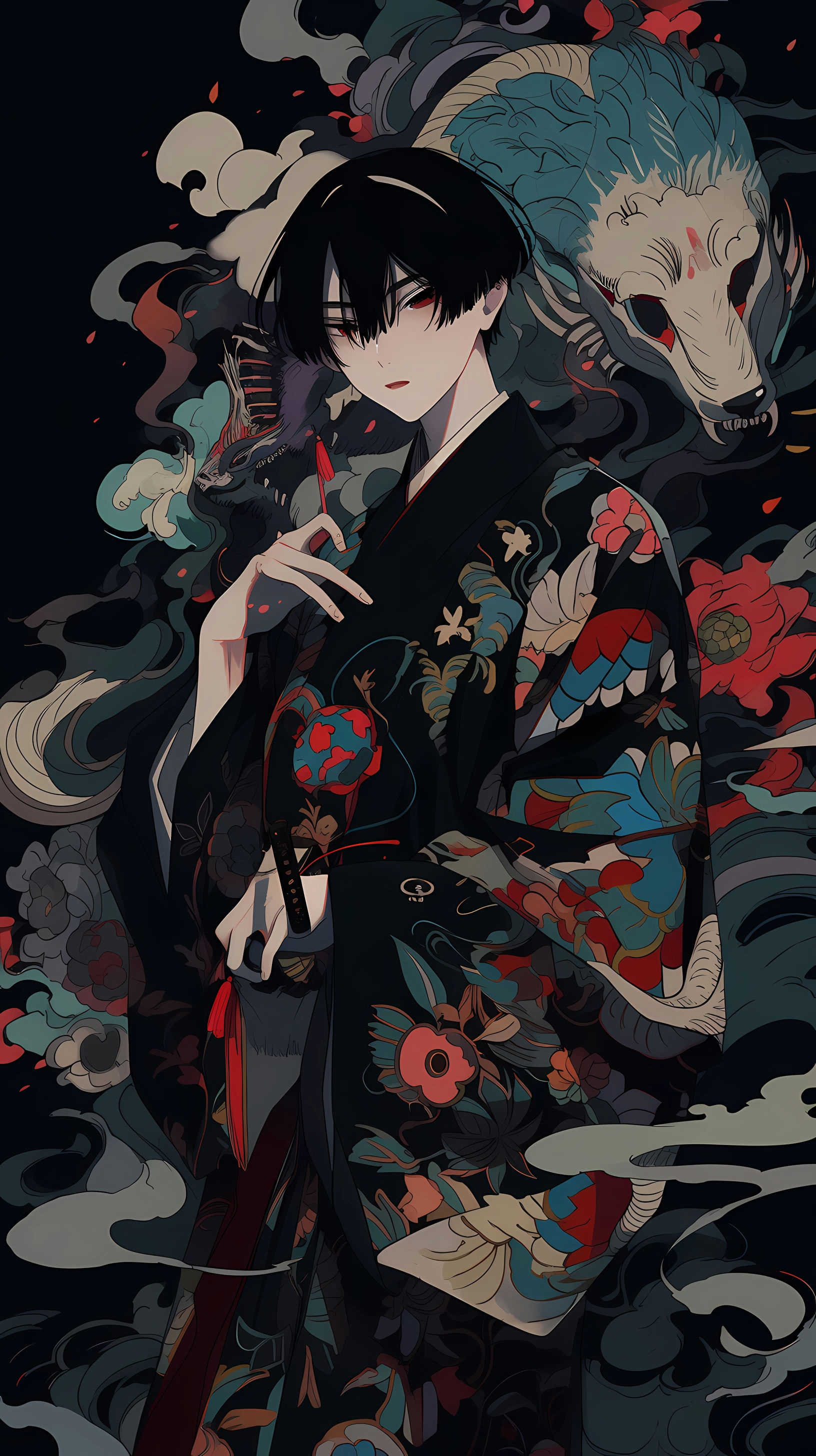 This captivating anime wallpaper showcases a mysterious and stylish character from the xxxHOLiC series