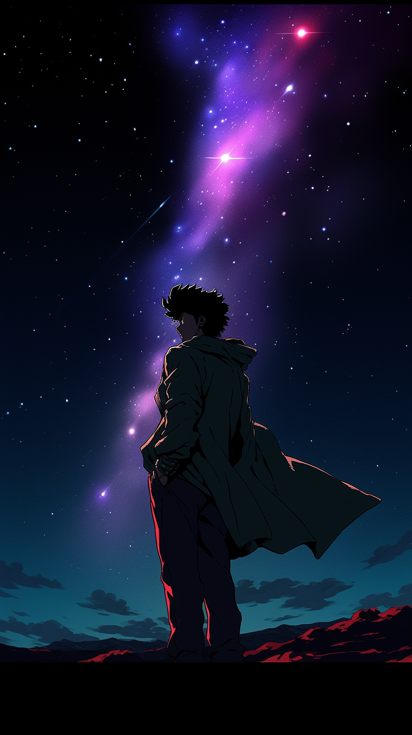This captivating anime wallpaper showcases the iconic character Spike Spiegel from the series 'Cowboy Bebop