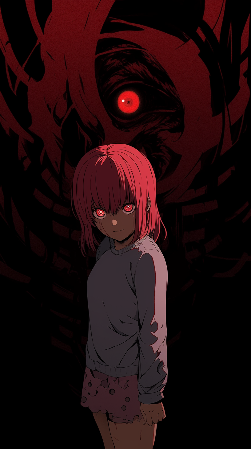 This captivating anime wallpaper features a hauntingly beautiful scene from 'Elfen Lied