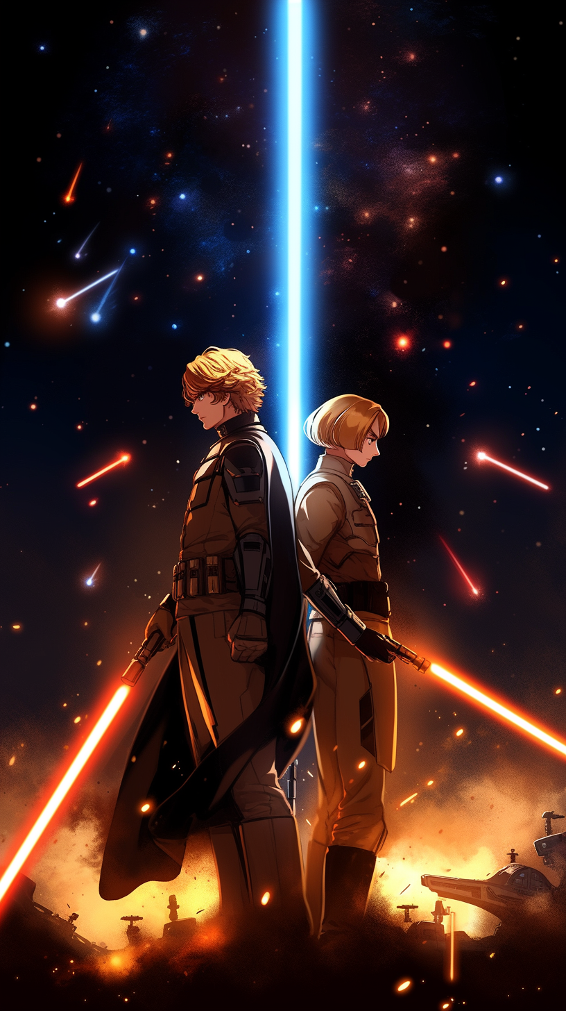 This anime wallpaper captures a dramatic scene from 'The Legend of the Galactic Heroes